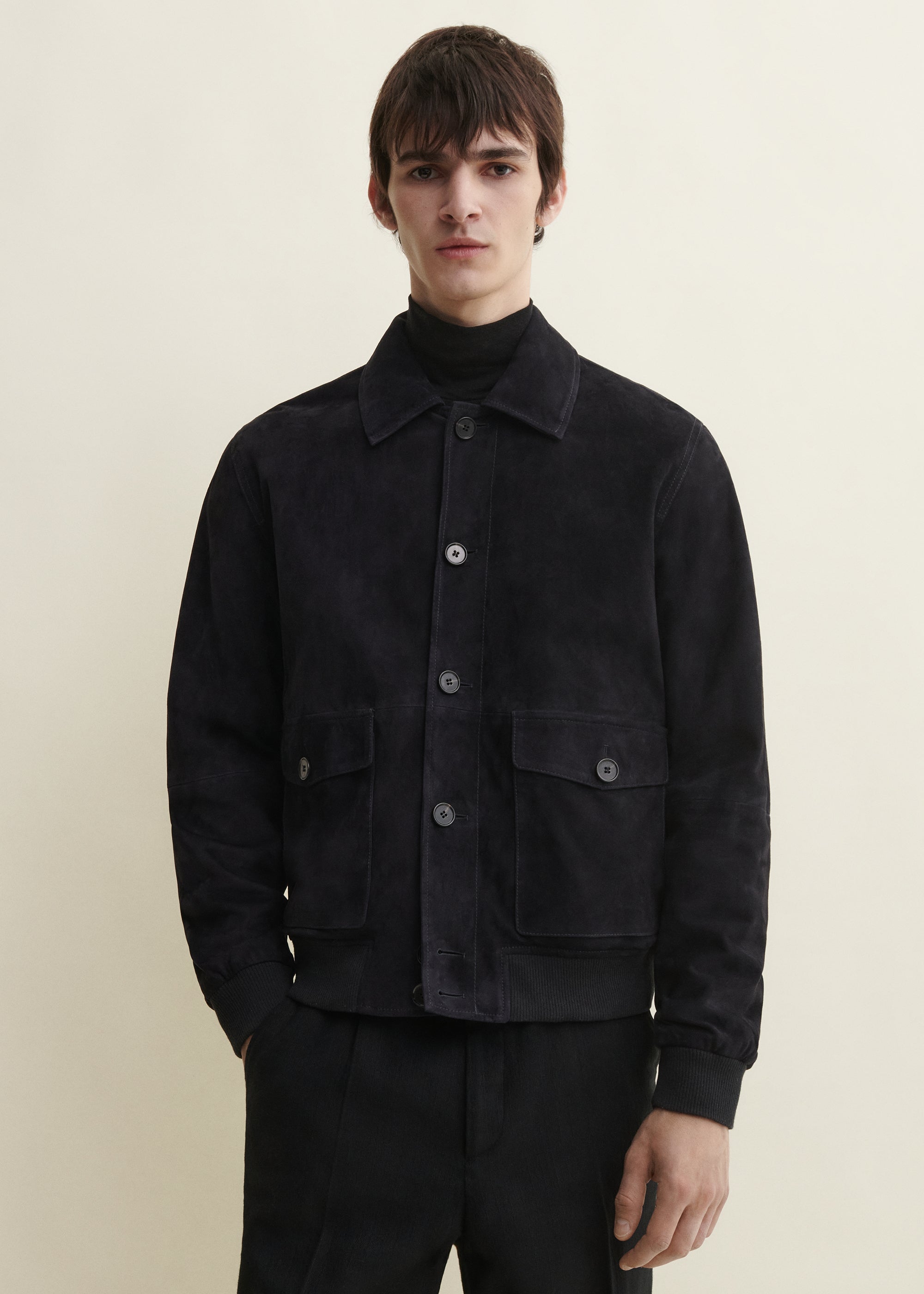 TOMME | Suede Jacket | Dark Navy