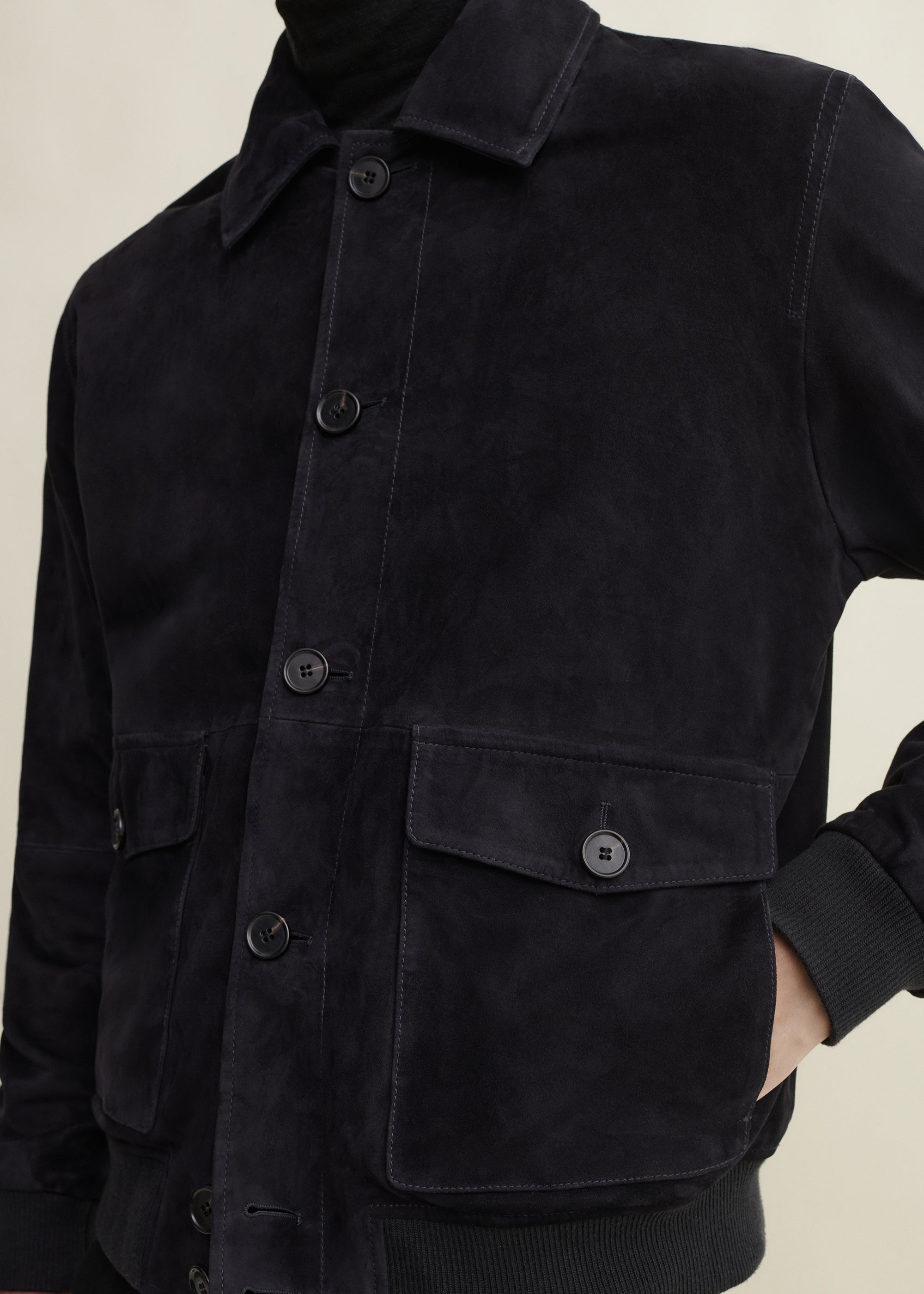 TOMME | Suede Jacket | Dark Navy