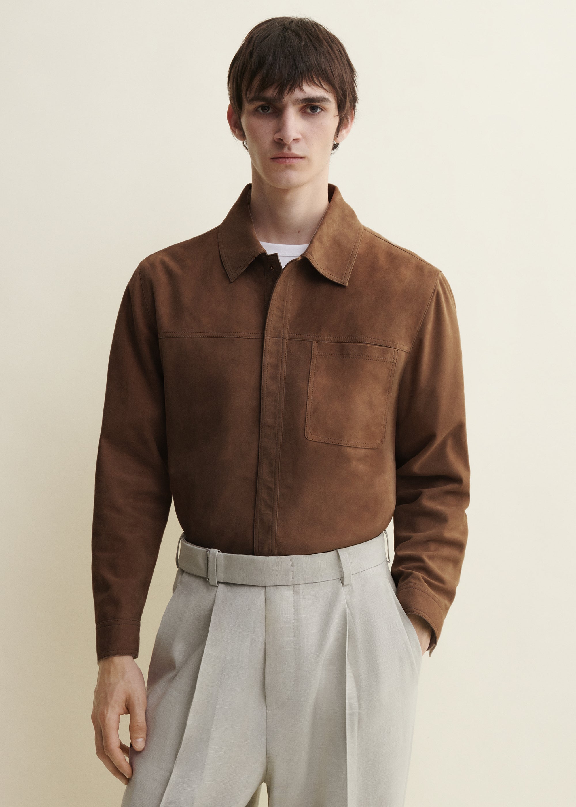 NIKLAS | Suede Shirt | Saddle