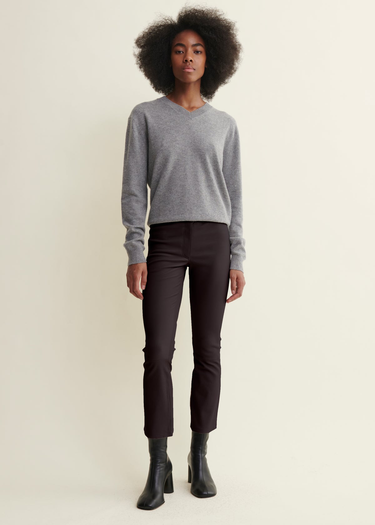 Lively | Leder Kick-Flare Leggings | Coffee Bean