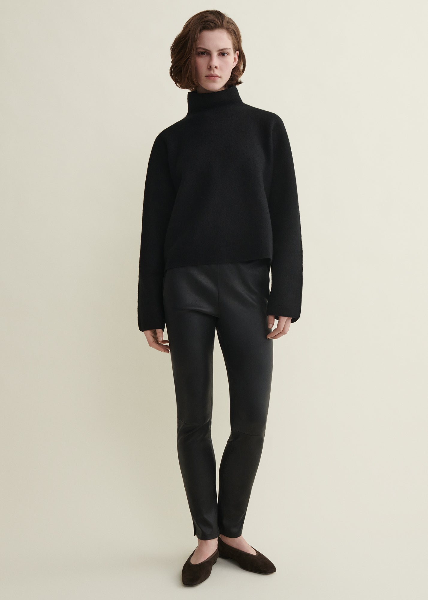 CHATOU | Leather Chino Legging | Black