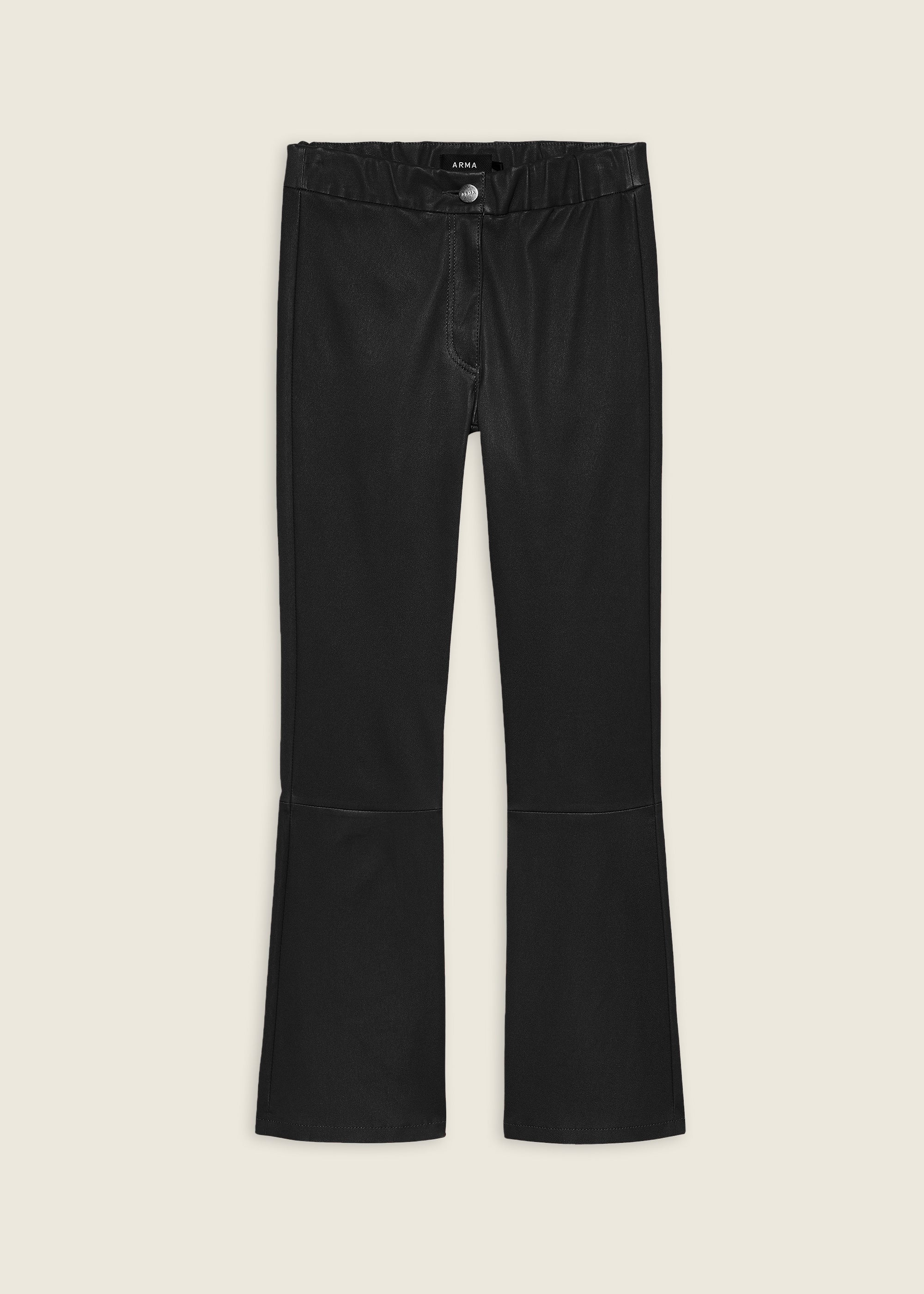 LIVELY | Leder Kick-Flare Leggings | Black