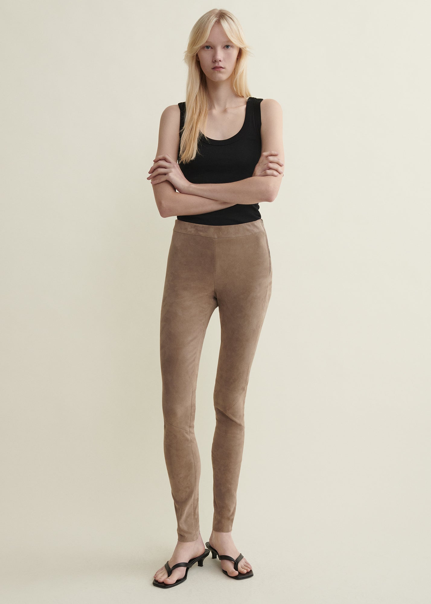 ROCHE | Suede Legging | Grey-Taupe