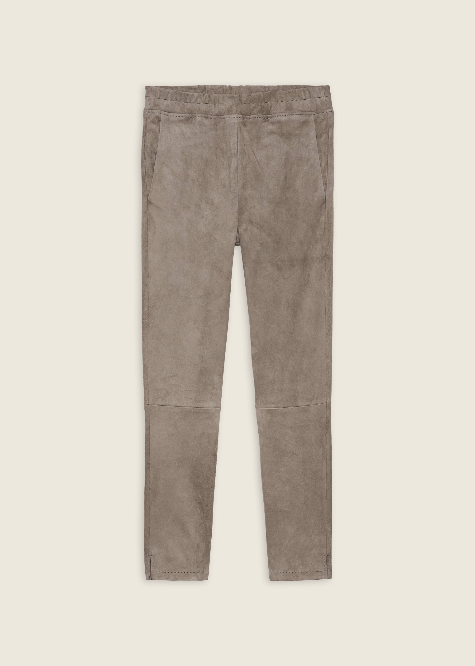 PROVENCE | Suede chino legging | Grey-Taupe