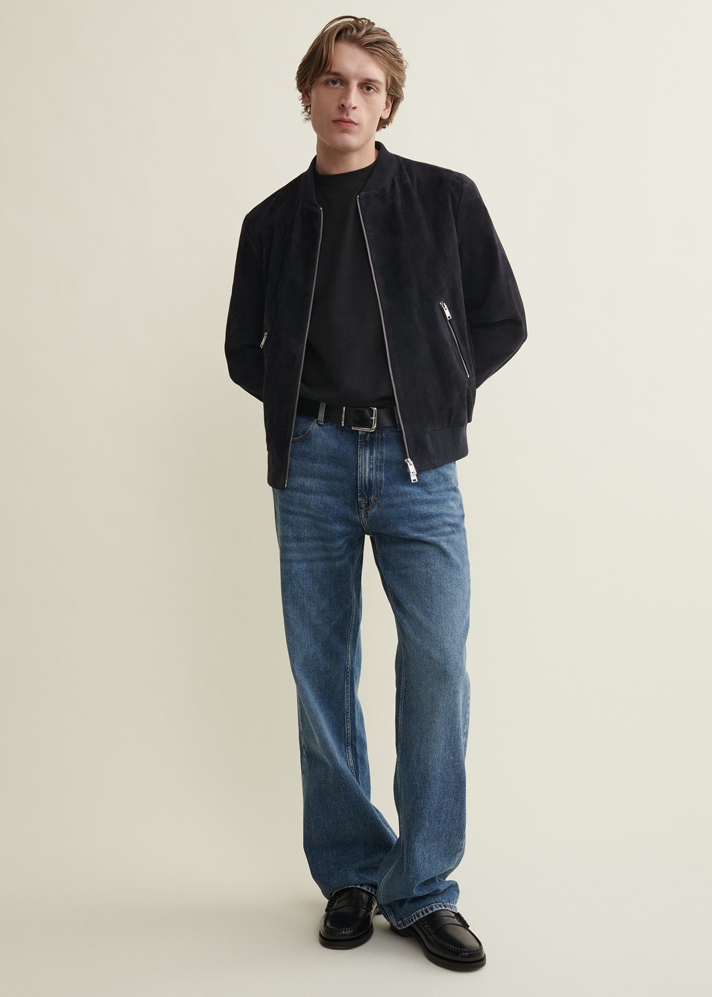 DIDIER | Suede Bomber Jacket | Night