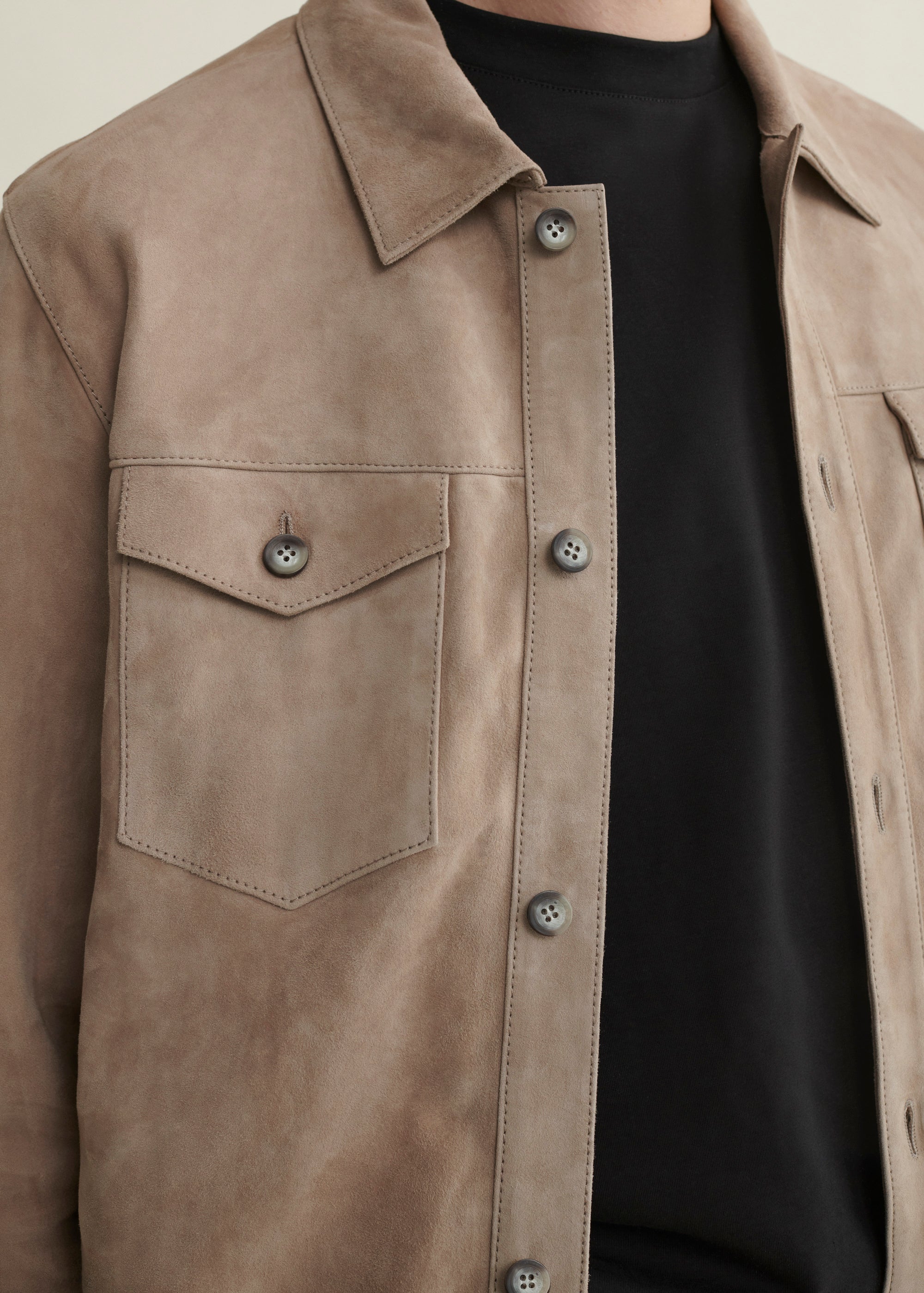 DEX | Wildleder Westernhemd | Grey-Taupe