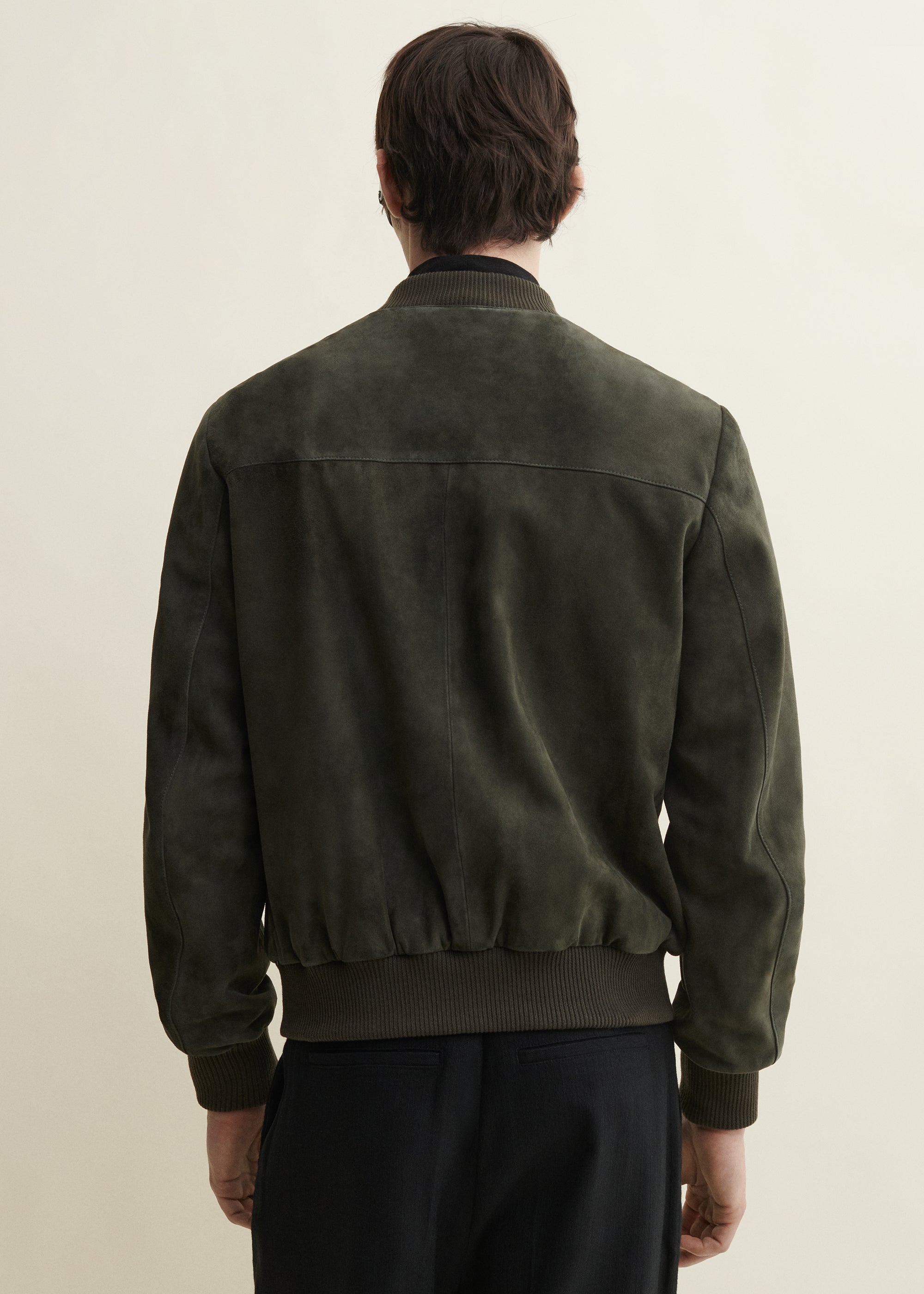 DIDIER | Suede Bomber Jacket | Dark Green