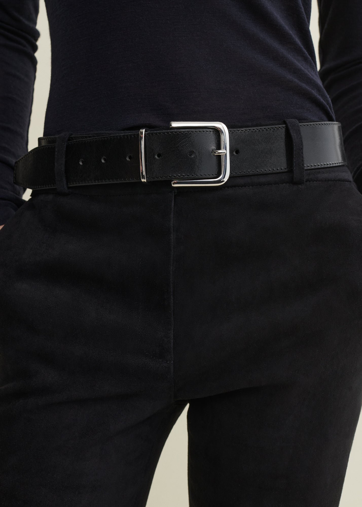 JEN | Wildlederhose mit Slim Fit | Dark Navy