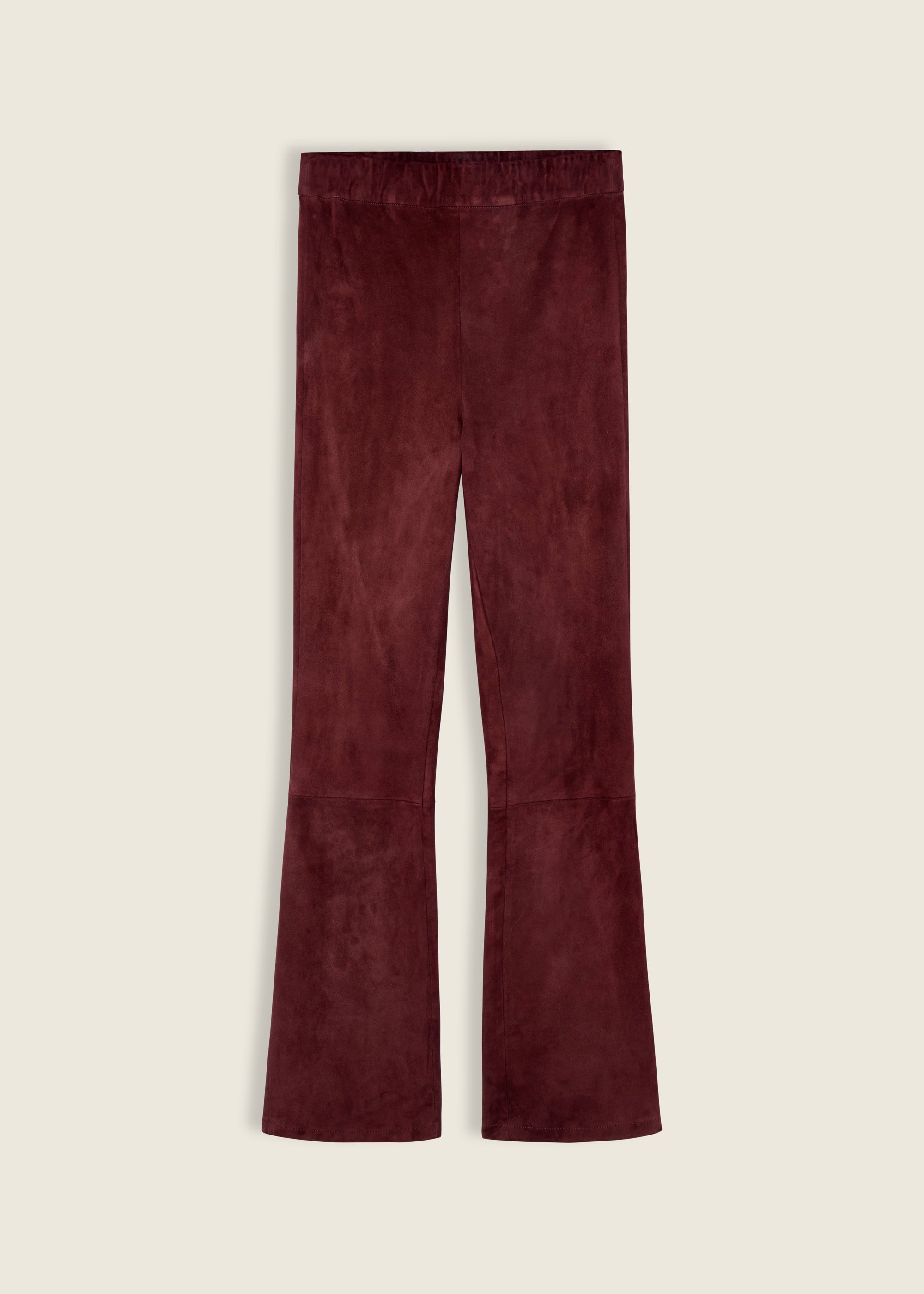 RIVER | Suede Cropped Trousers | Mahogany
