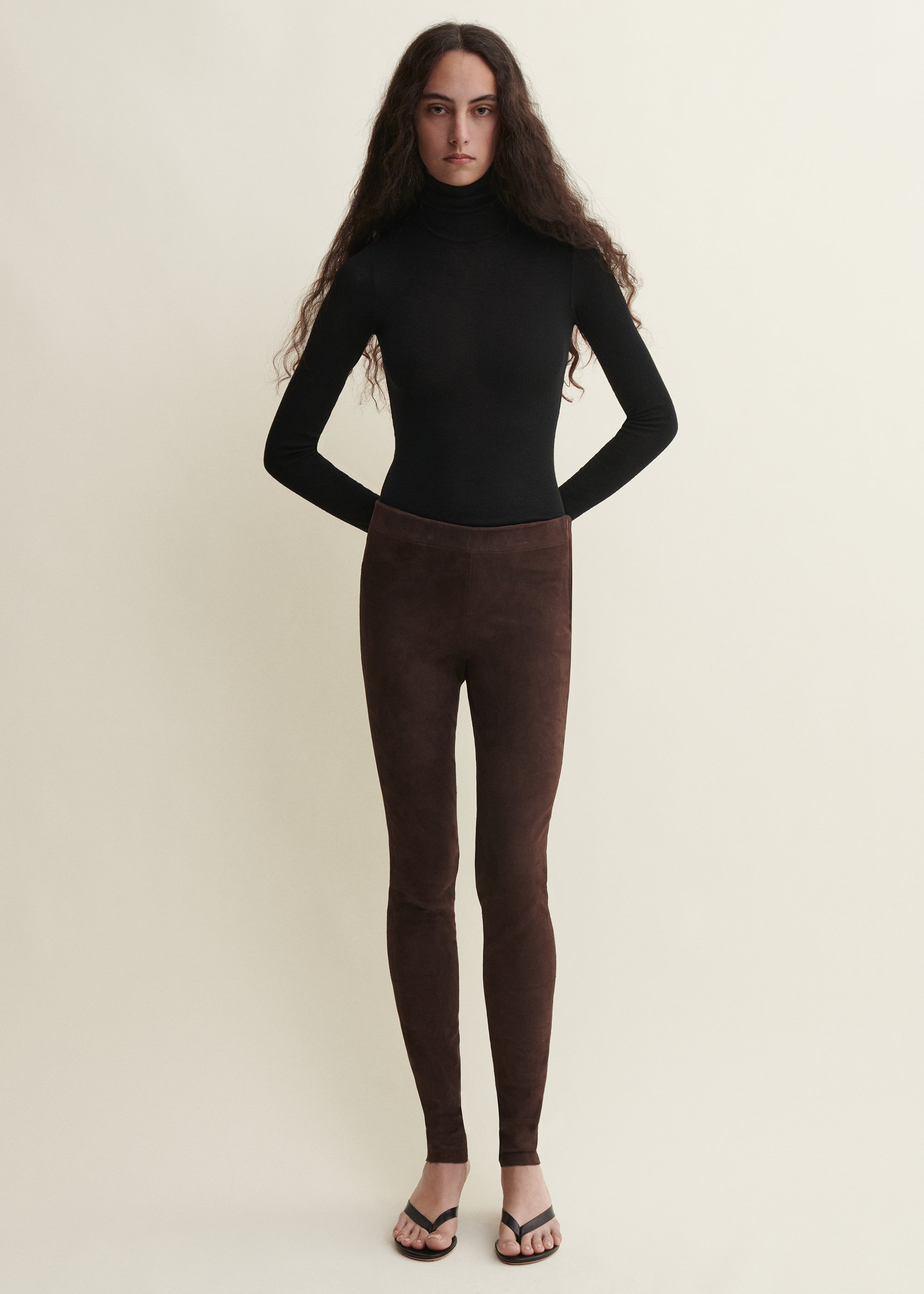ROCHE | Suede Legging | Mud Brown