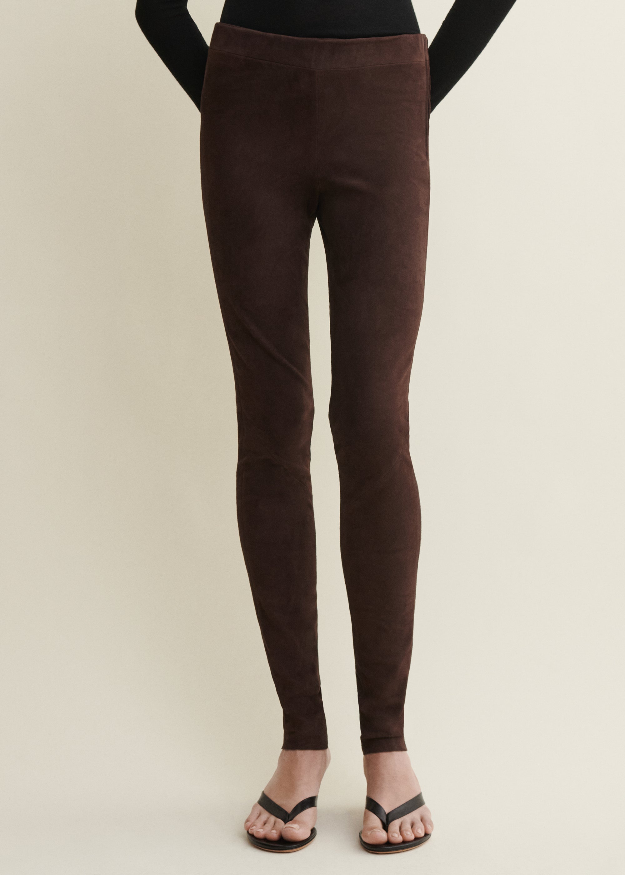 ROCHE | Suede Legging | Mud Brown
