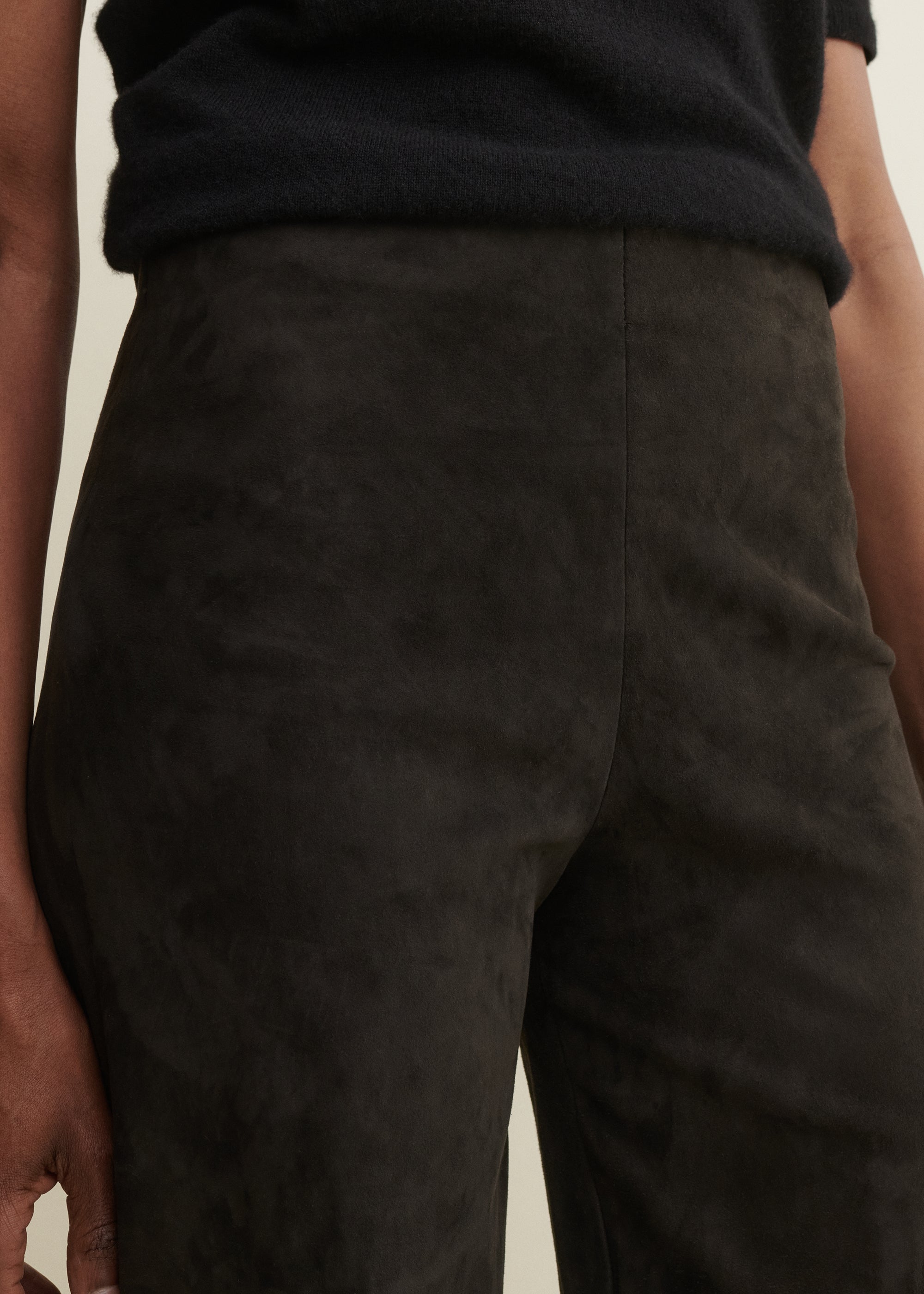 KARINA | Suede Straight Trousers | Iron