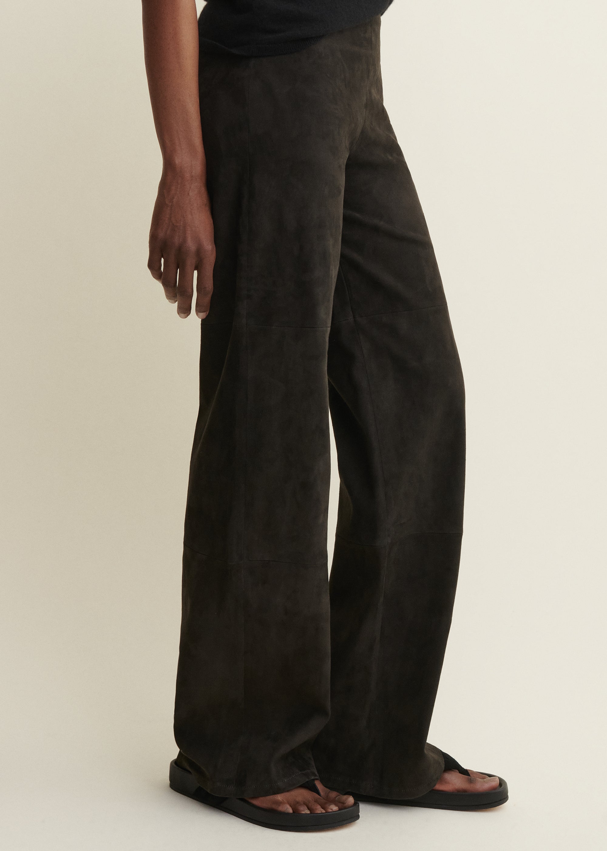 KARINA | Suede Straight Trousers | Iron