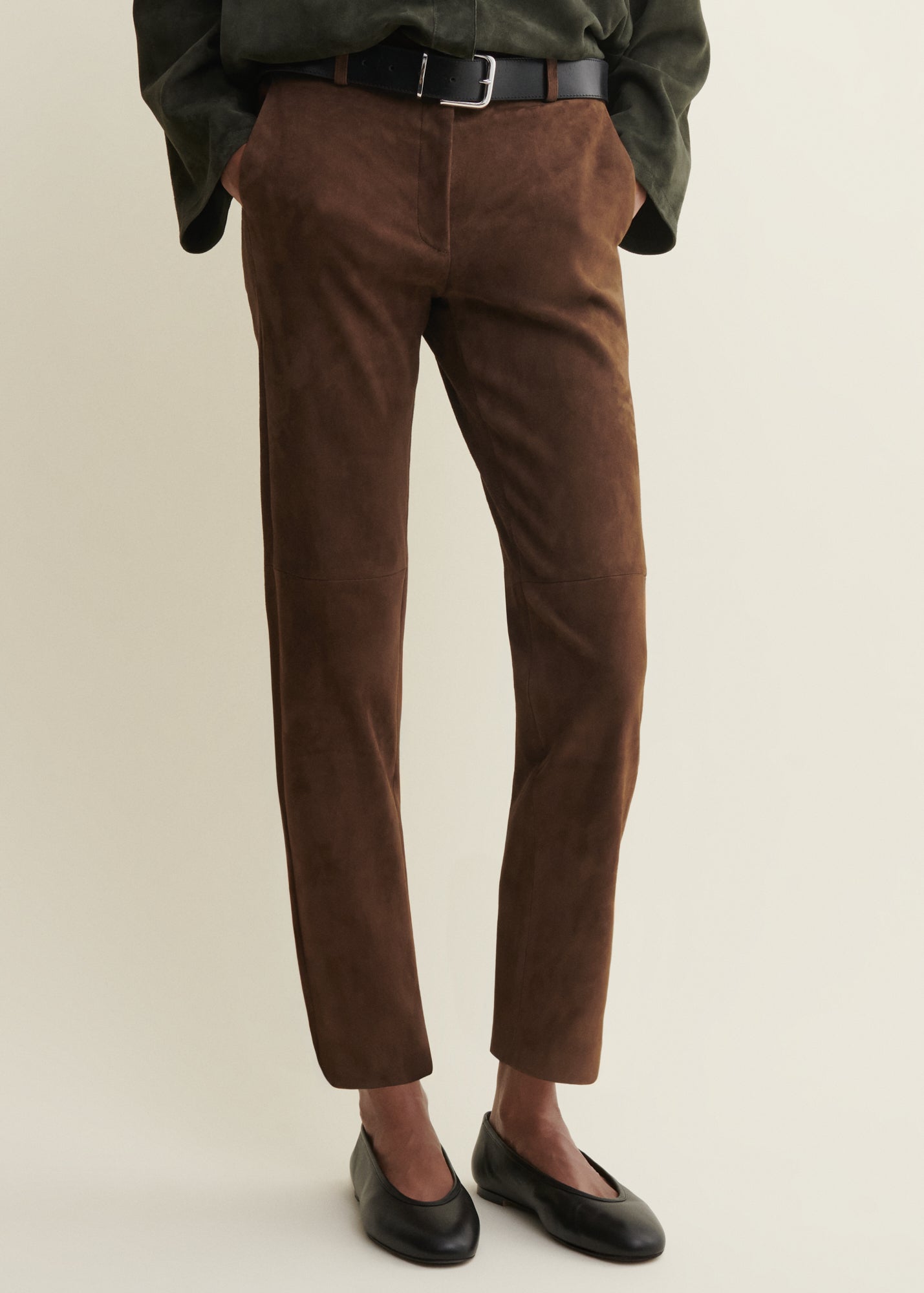 JEN | Wildlederhose mit Slim Fit | Saddle