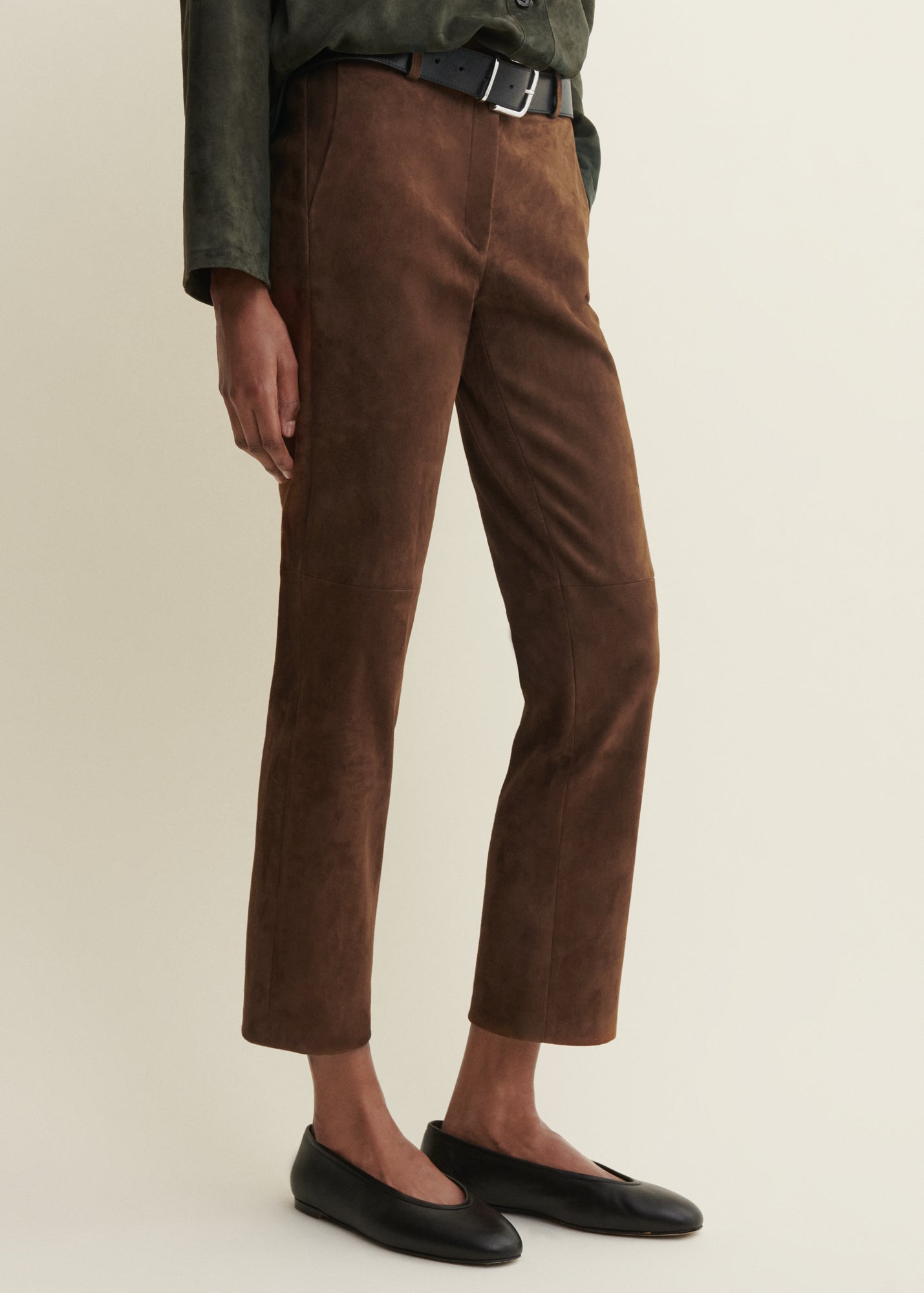 JEN | Wildlederhose mit Slim Fit | Saddle