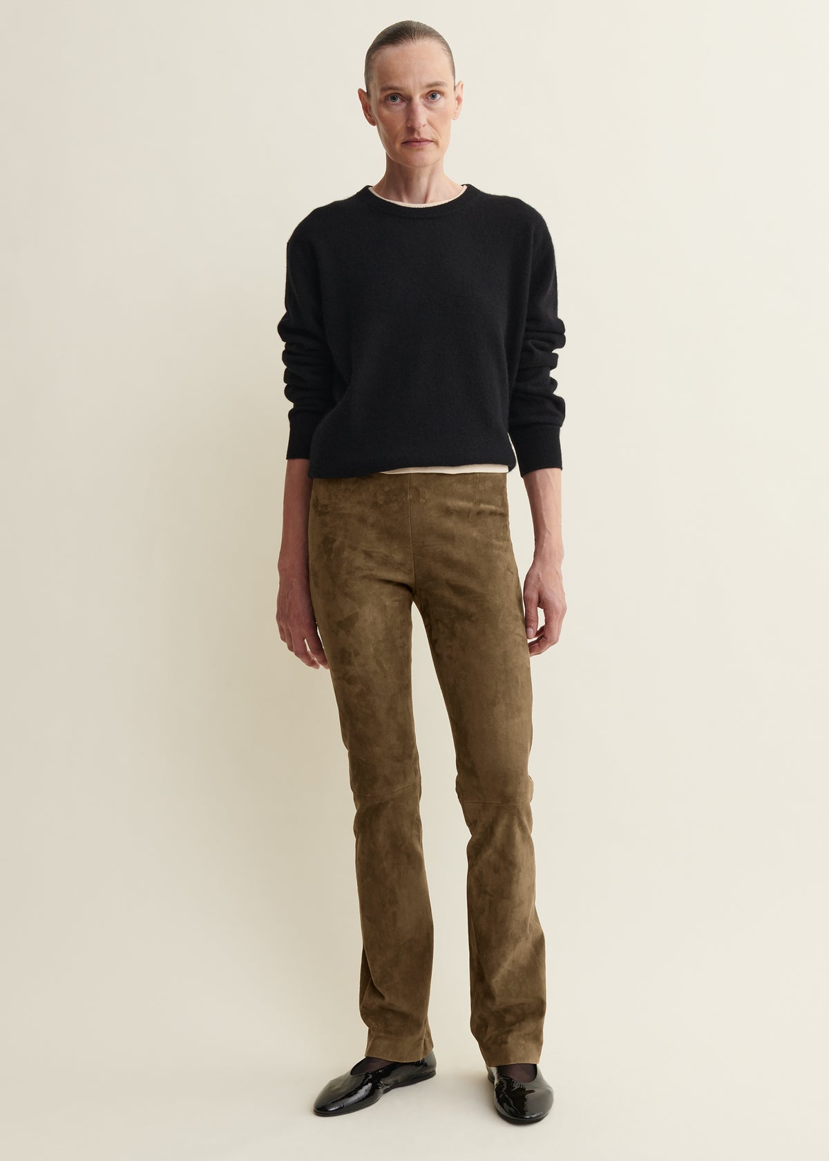 Albie | Suede Trousers | Earth Green