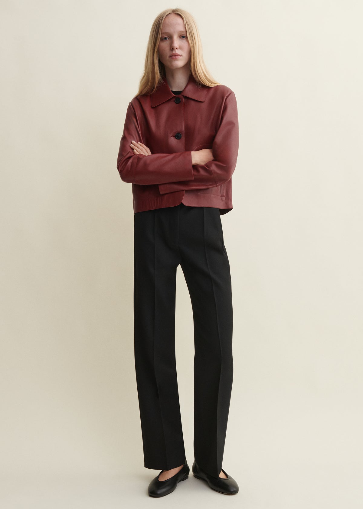 EMY Leather Classic Jacket SAFFRAN