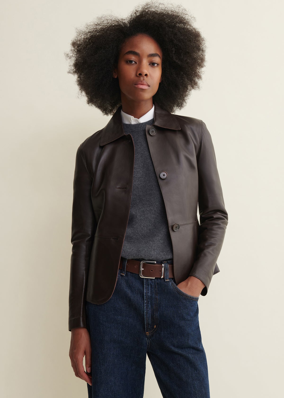 CARMEN | Leather Jacket | Coffee Bean