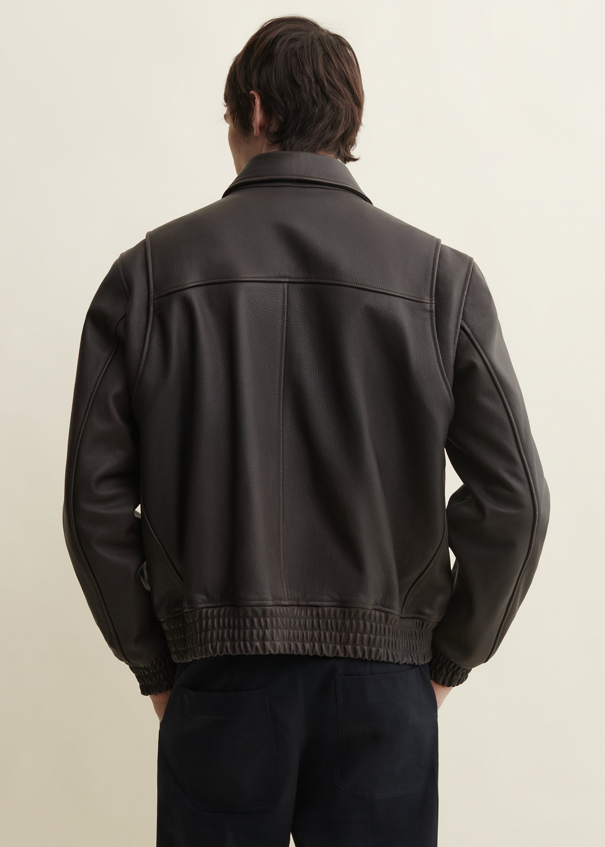 BARI | Vintage Leather Bomber | Mud Brown