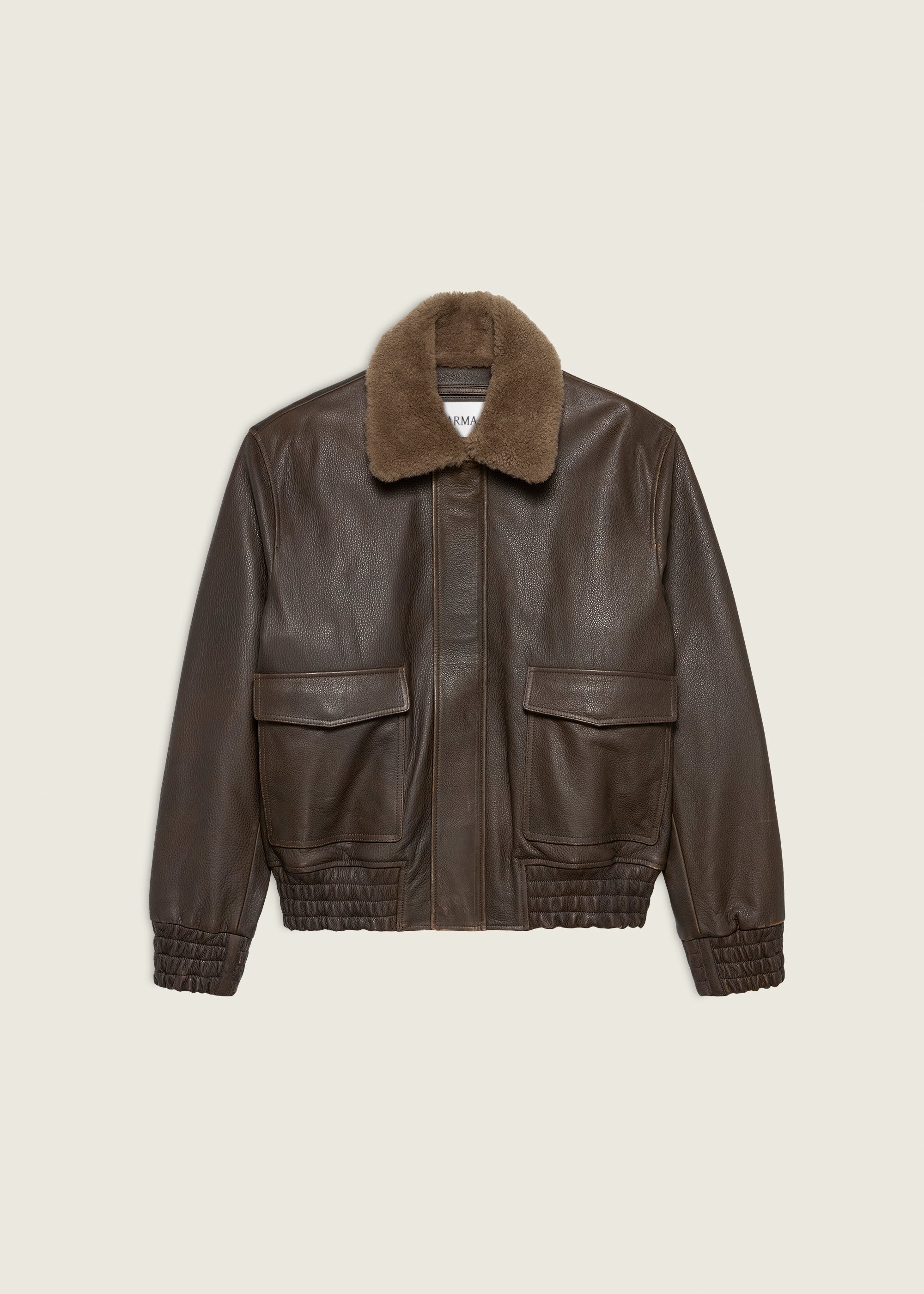 BARI | Vintage Leather Bomber | Mud Brown