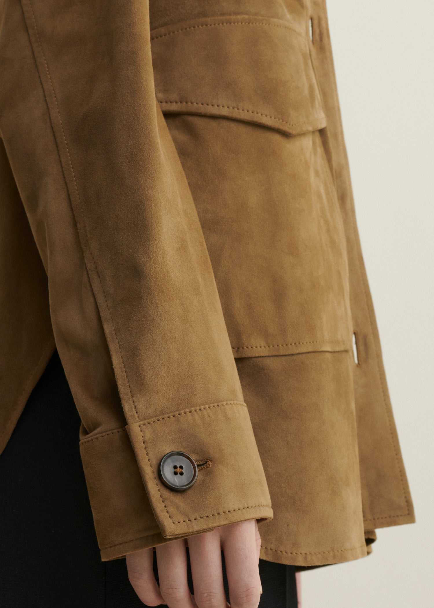 KAYLEE | Suede Overshirt | Olive