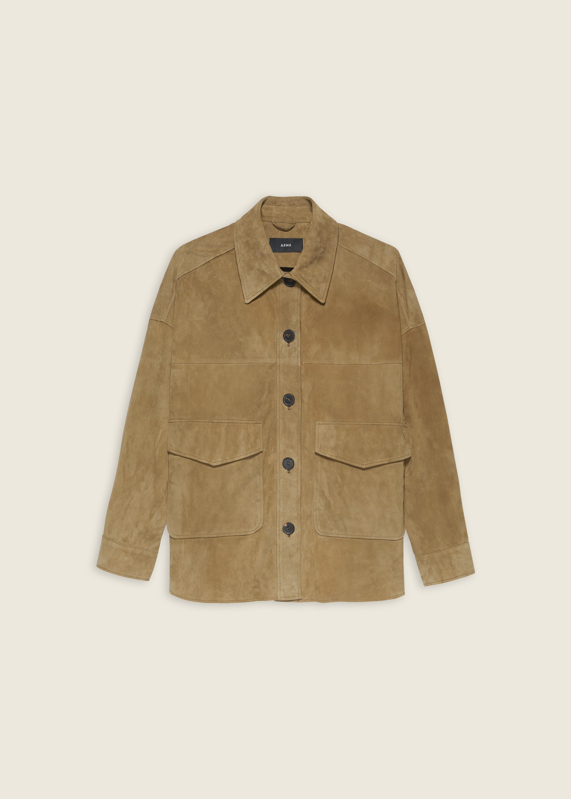 KAYLEE | Suede Overshirt | Olive