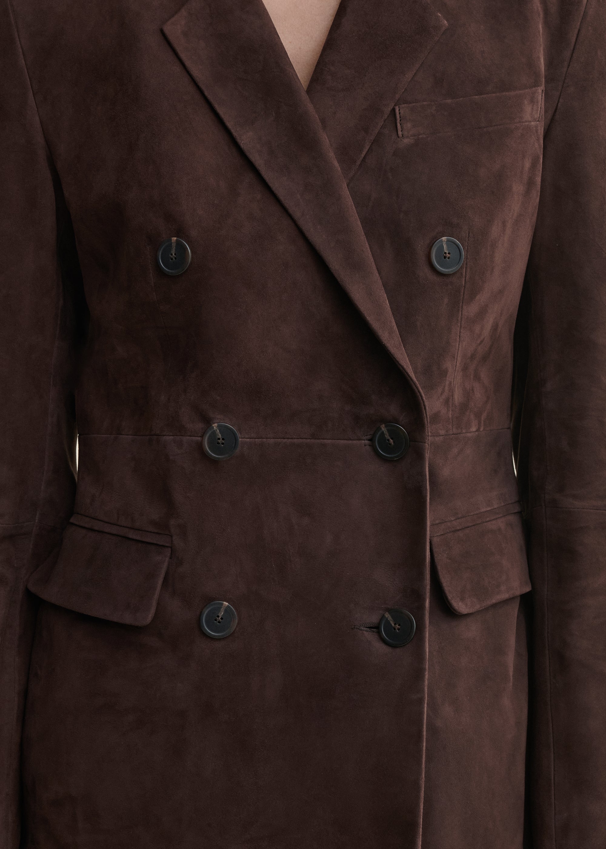 SAFIA | Suede Blazer | Mud Brown