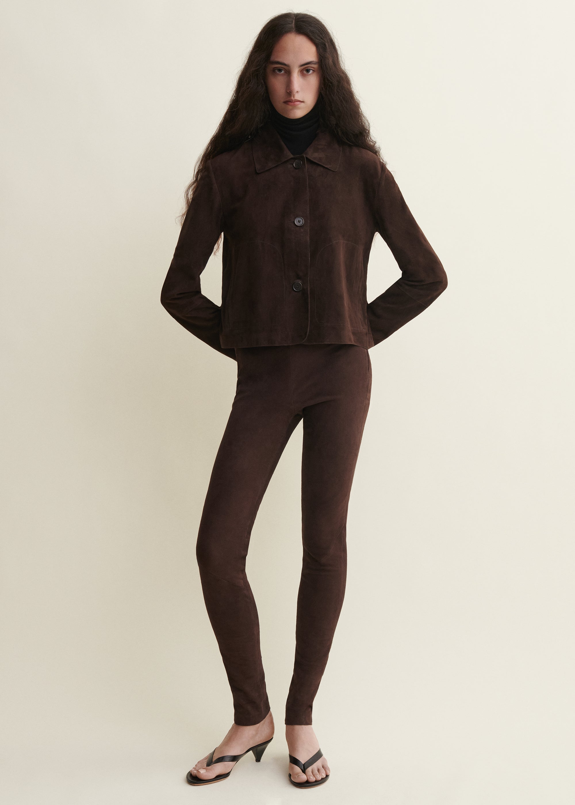EMY | Suede Classic Jacket | Mud Brown
