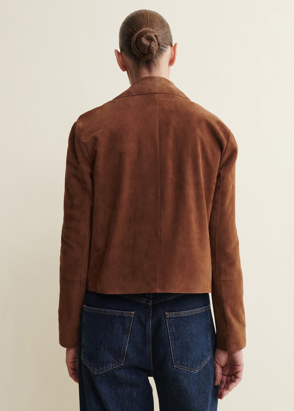 EMY | Suede Classic Jacket | Saddle
