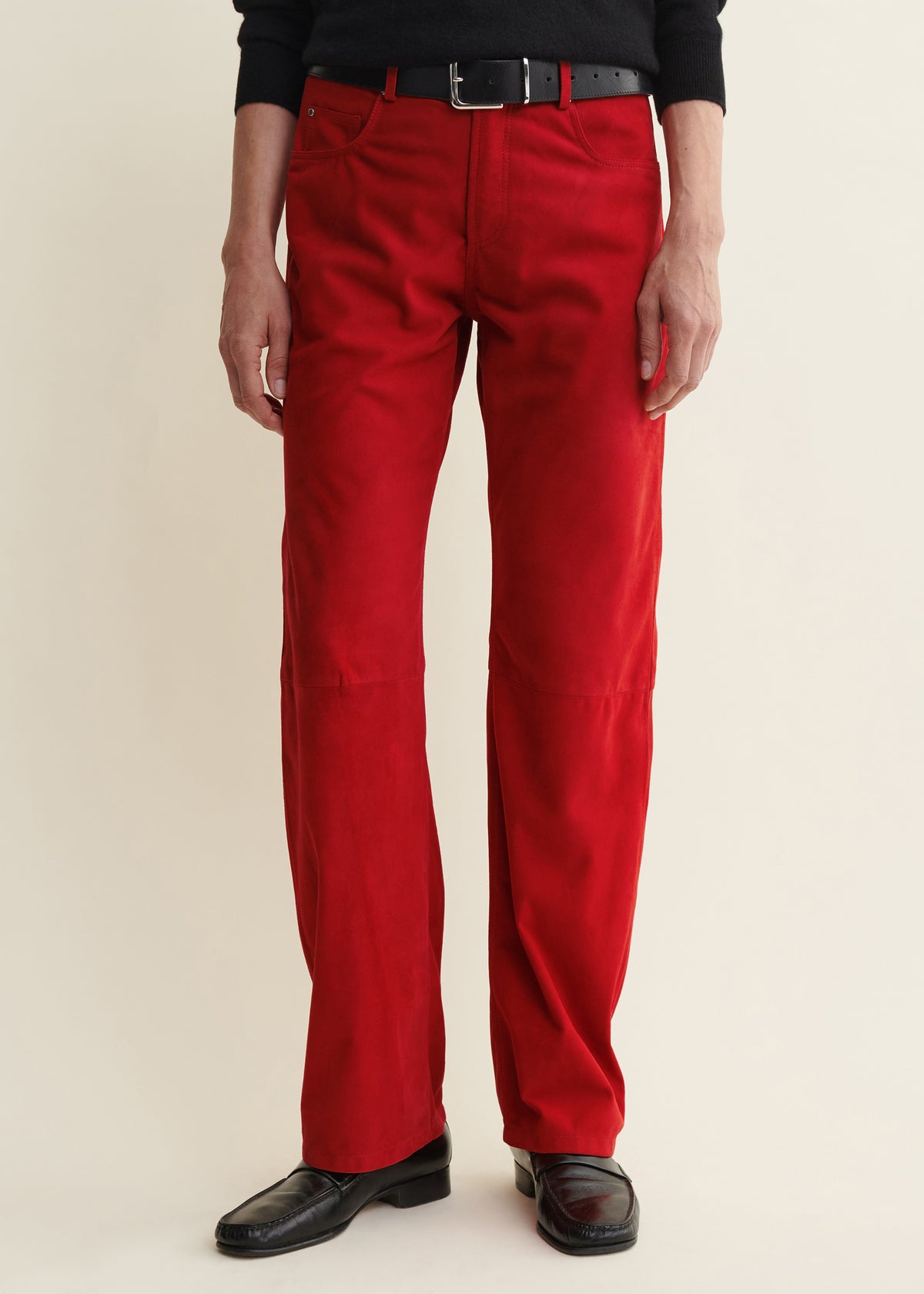 JEAN | Suede Five Pocket Trousers | Flame
