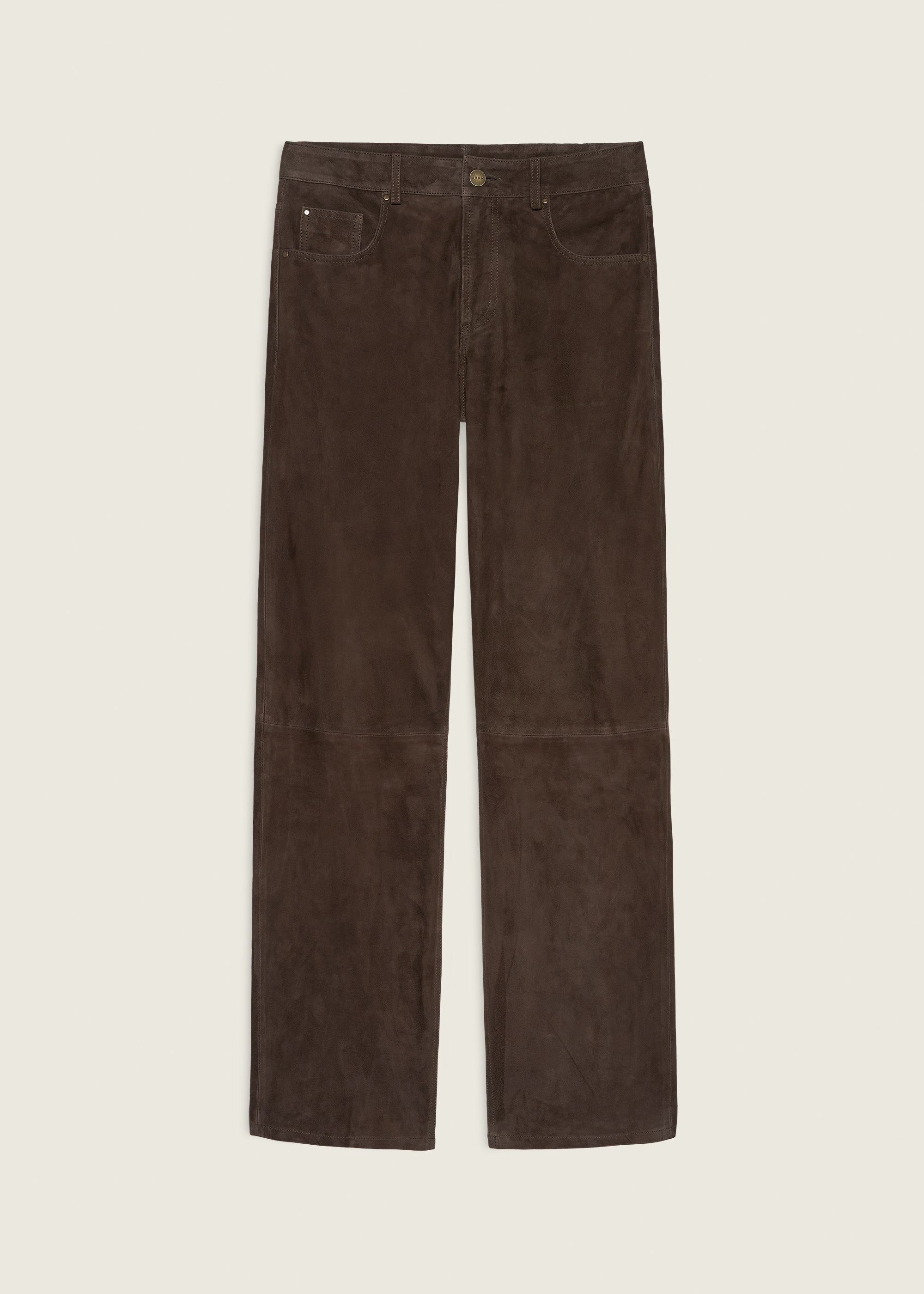 JEAN | Geradlinige Wildlederhose | MUD BROWN