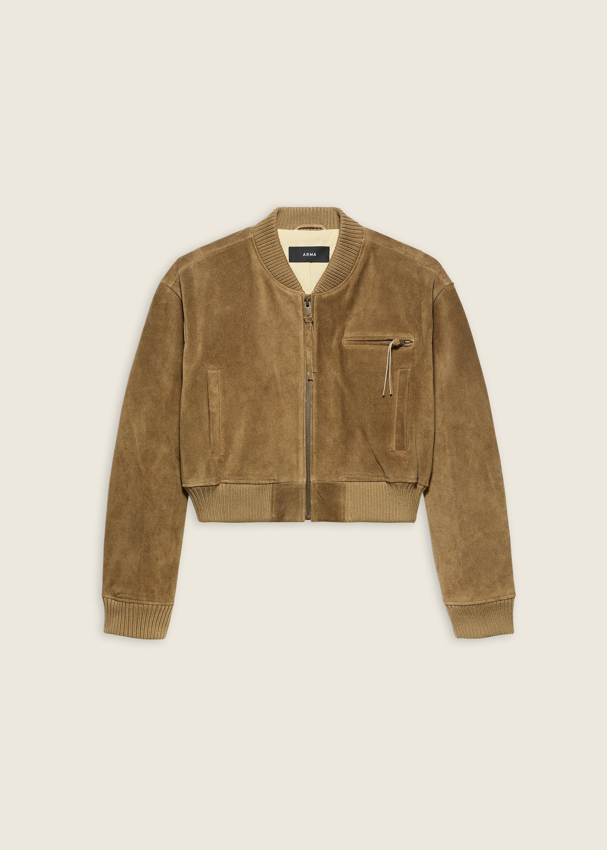 ELETTRA | Gritty Suede Jacket | Olive
