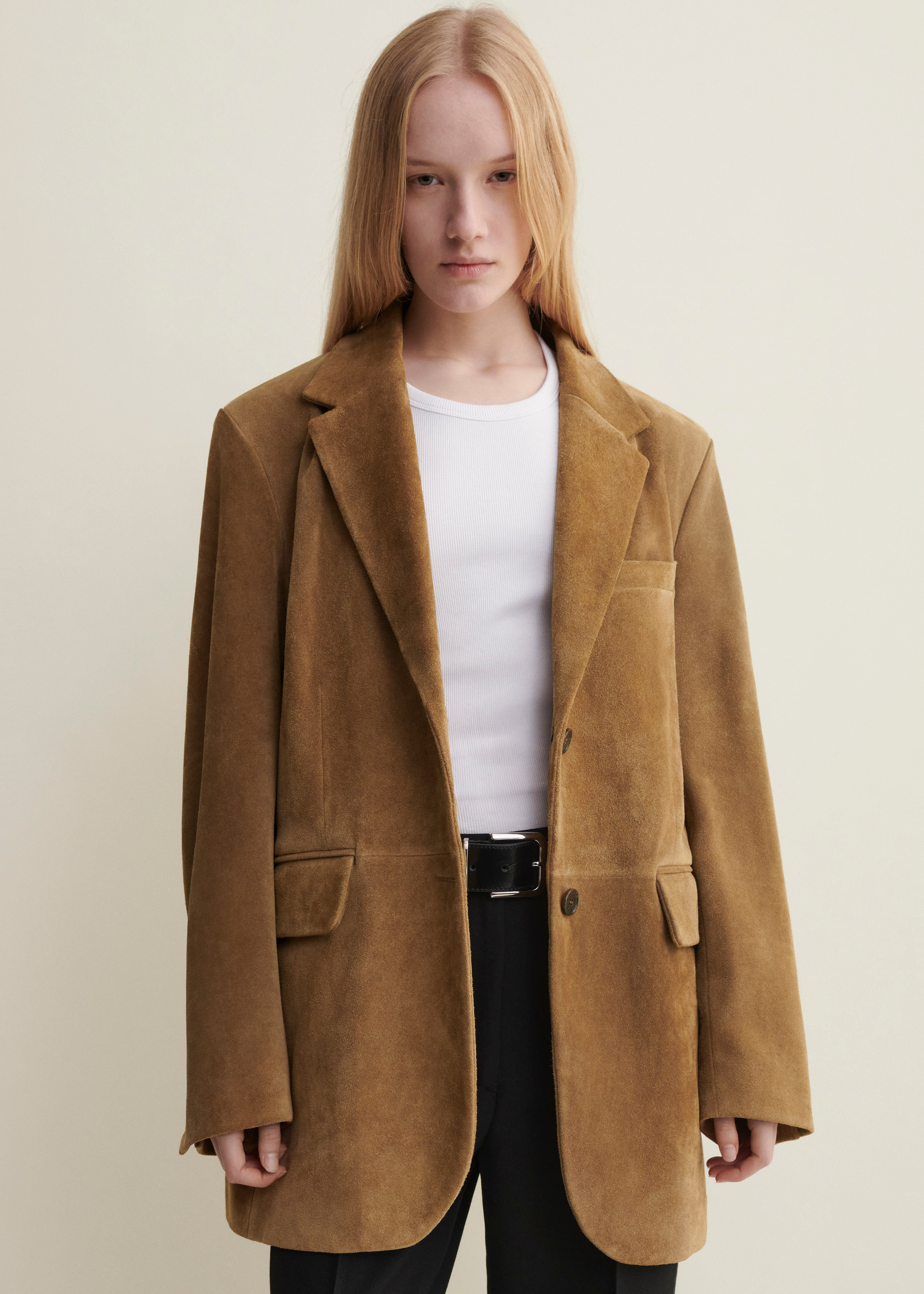 BENNY | Gritty Suede Blazer | Olive