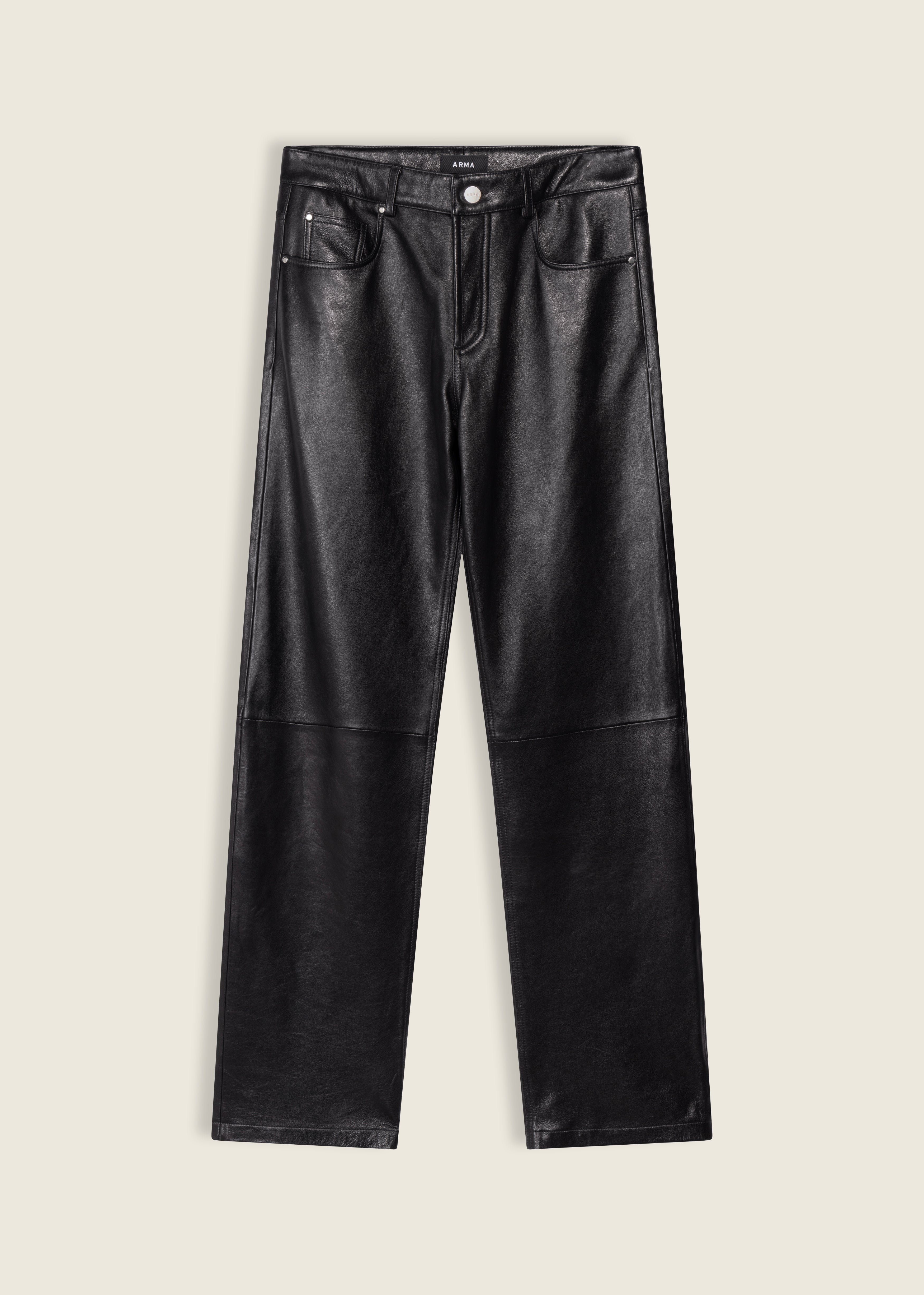 JEAN | Leather Five Pocket Trousers | Black