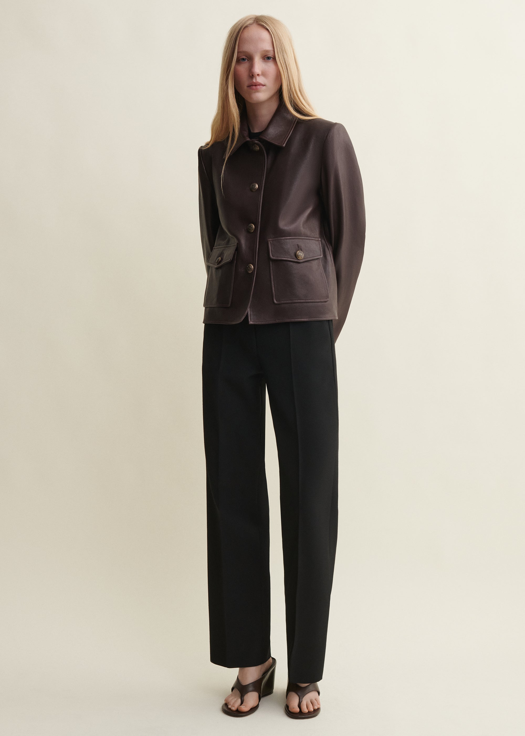 NELA | Leather Jacket | COFFEE BEAN
