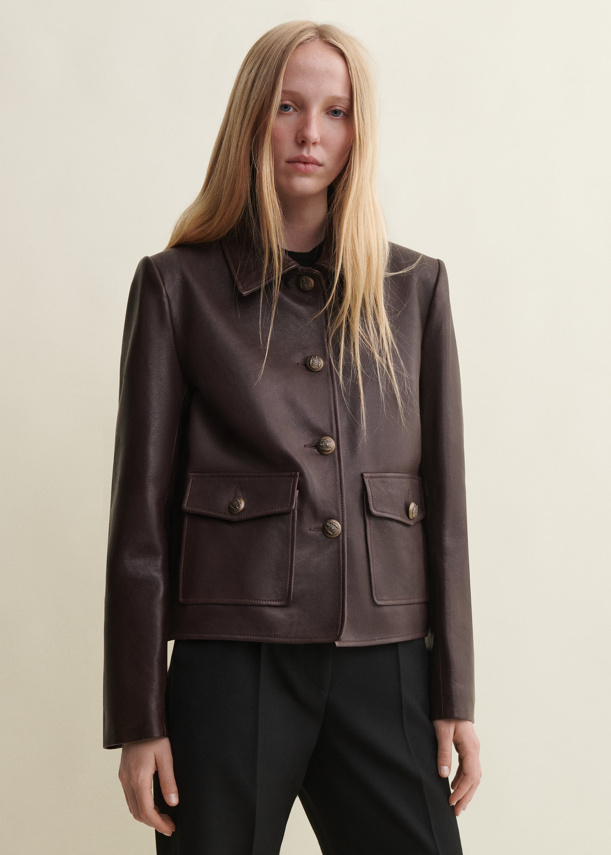 NELA | Leather Jacket | COFFEE BEAN