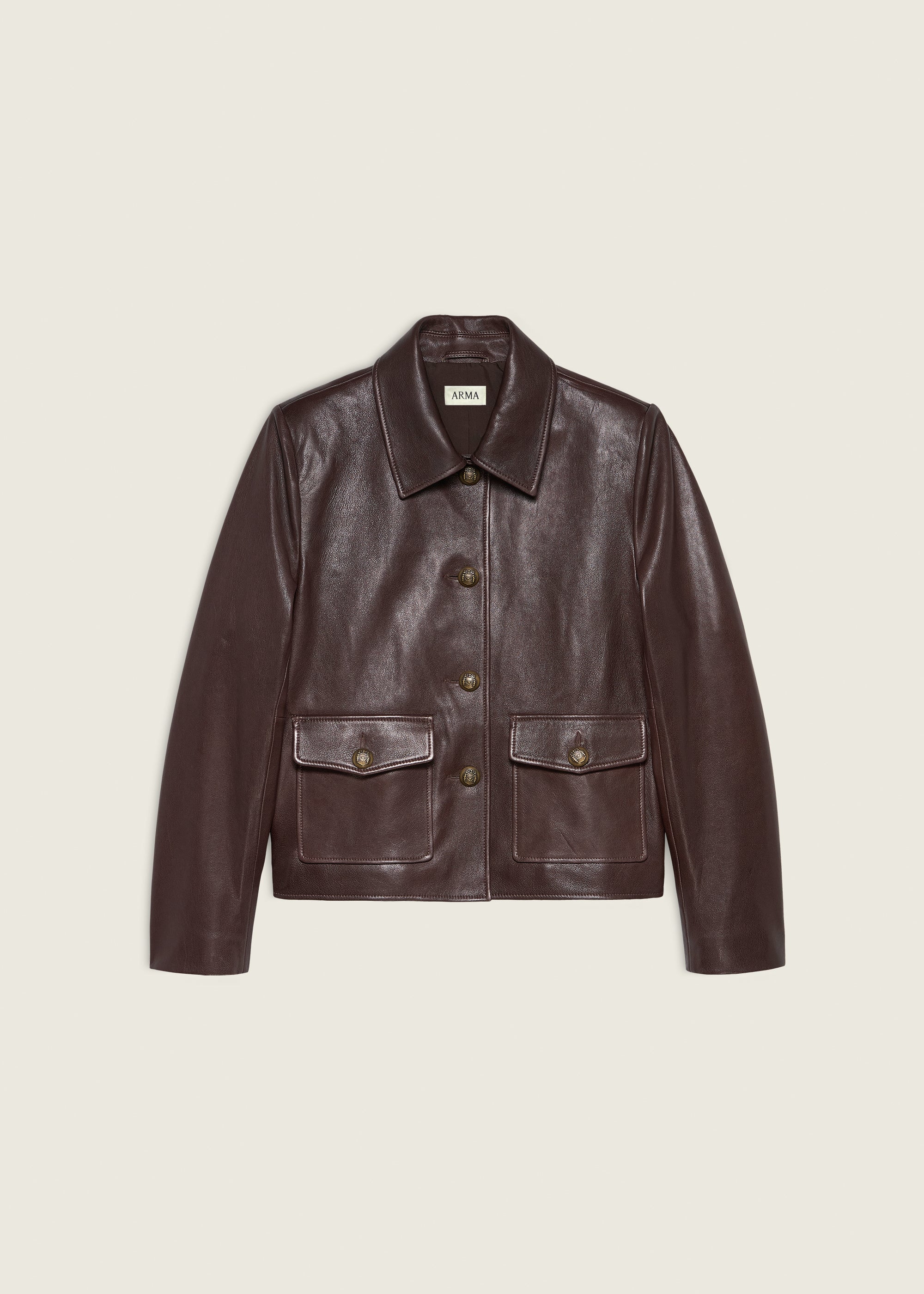 NELA | Leather Jacket | COFFEE BEAN