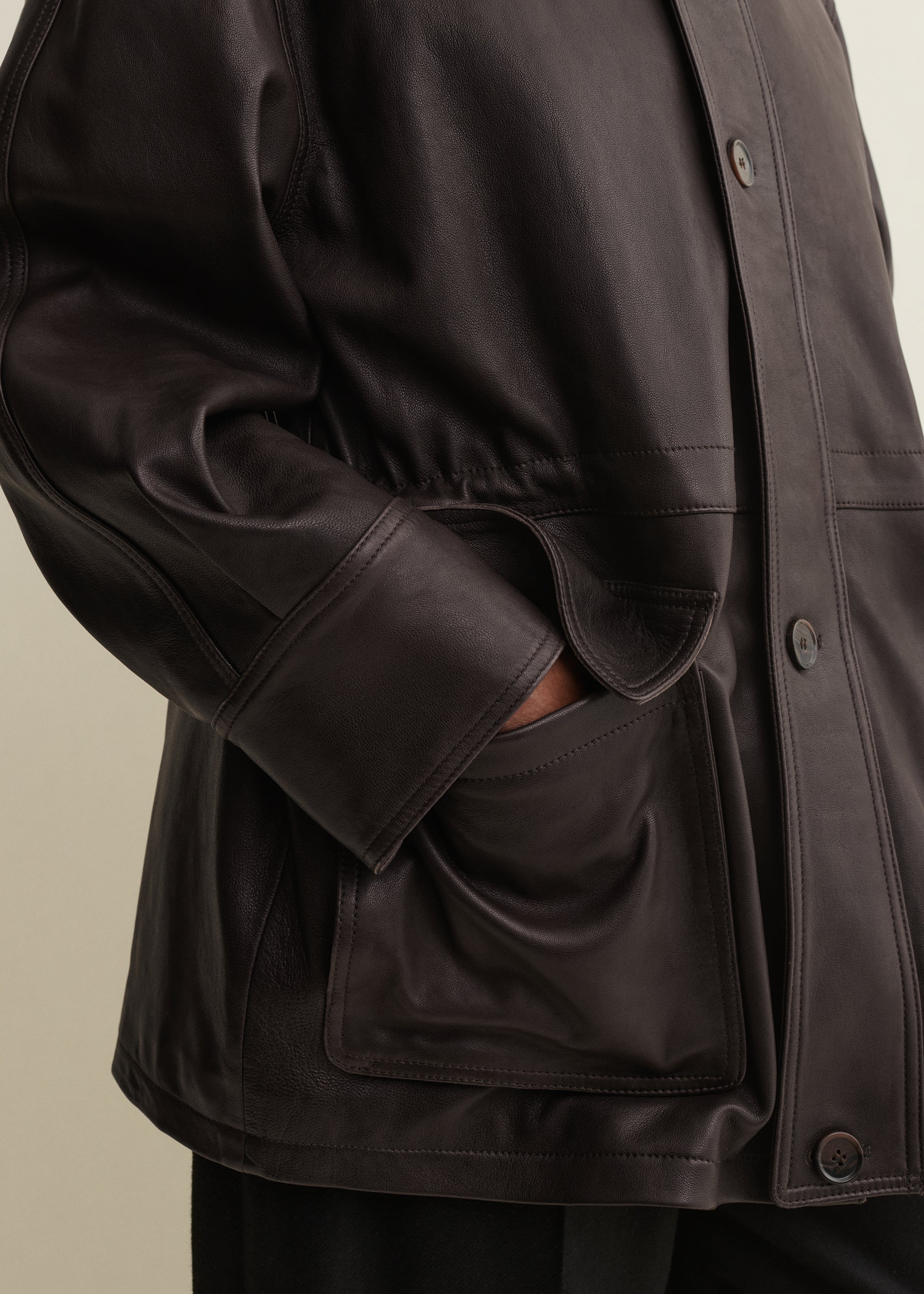 MAEVE | Feldjacke aus Leder | COFFEE BEAN