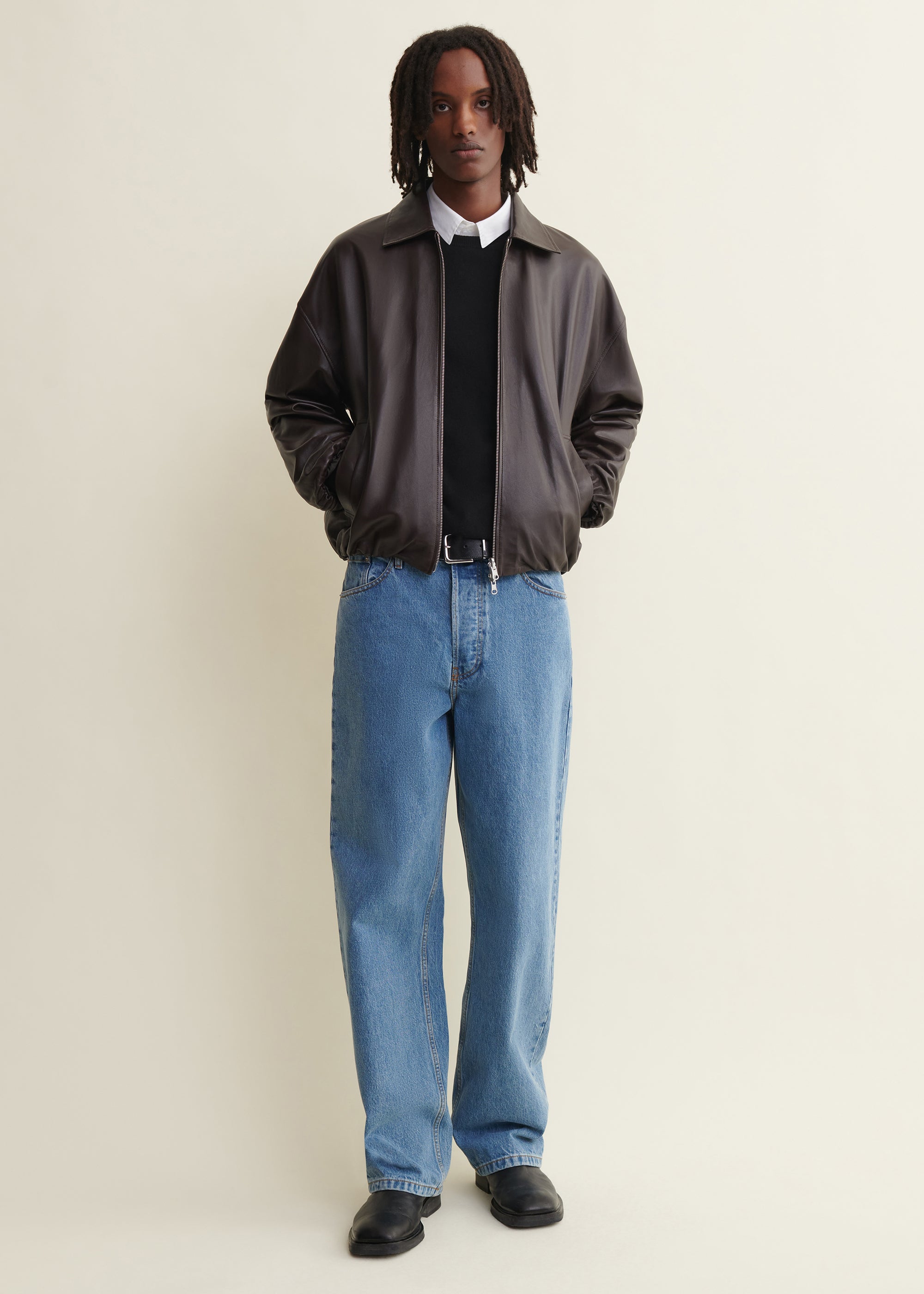 BACKETT | Leather Bomber Jacket | Coffee Bean