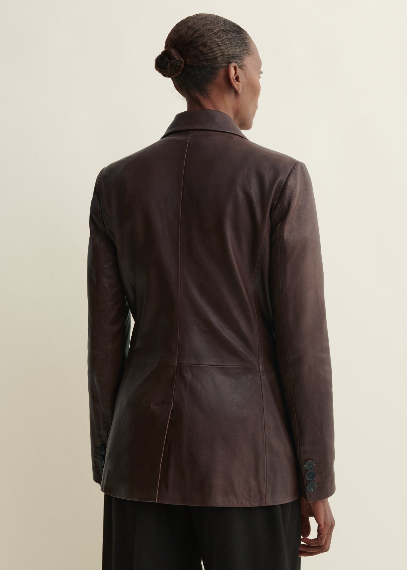 SEMA | Leather Blazer | Mud Brown