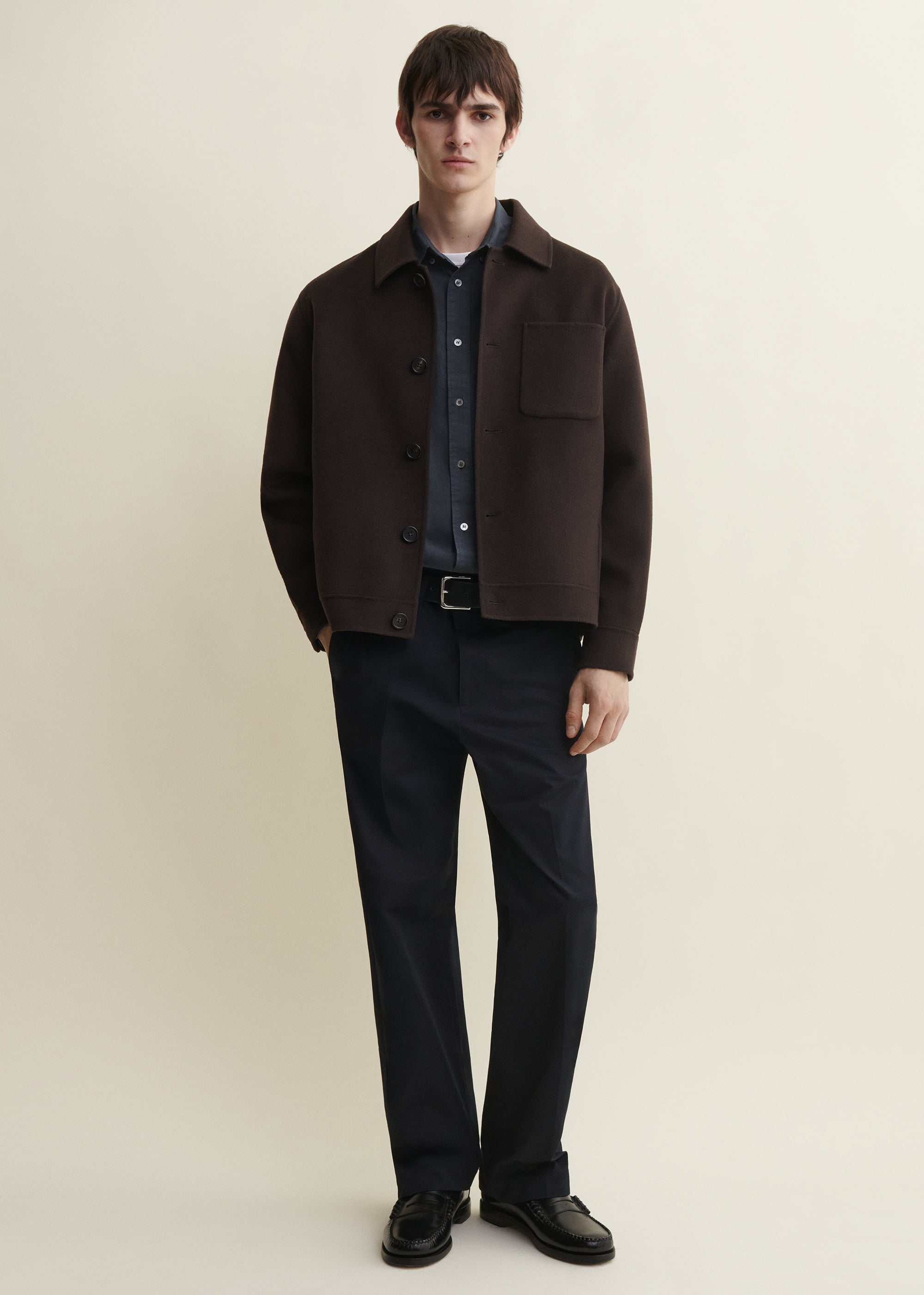 JUR | Straight Wool Jacket | Umber