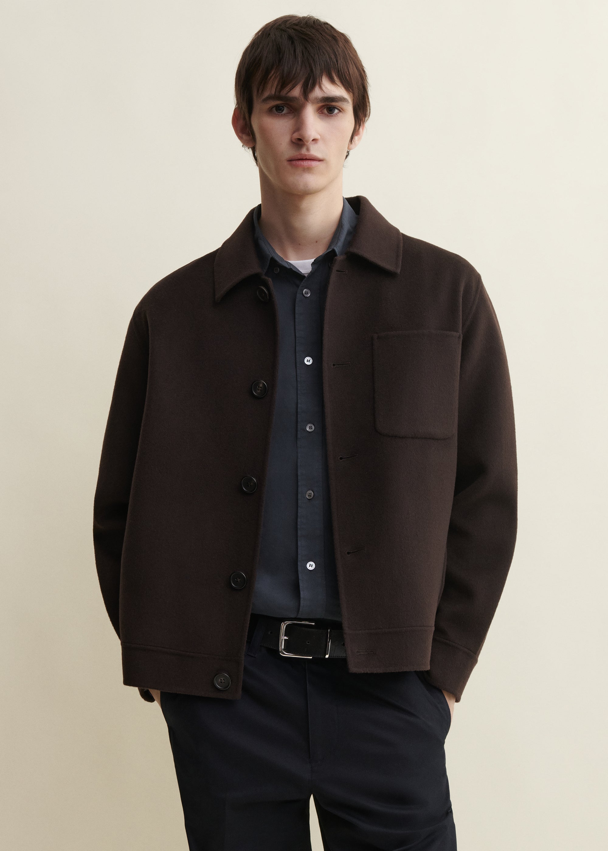 JUR | Straight Wool Jacket | Umber