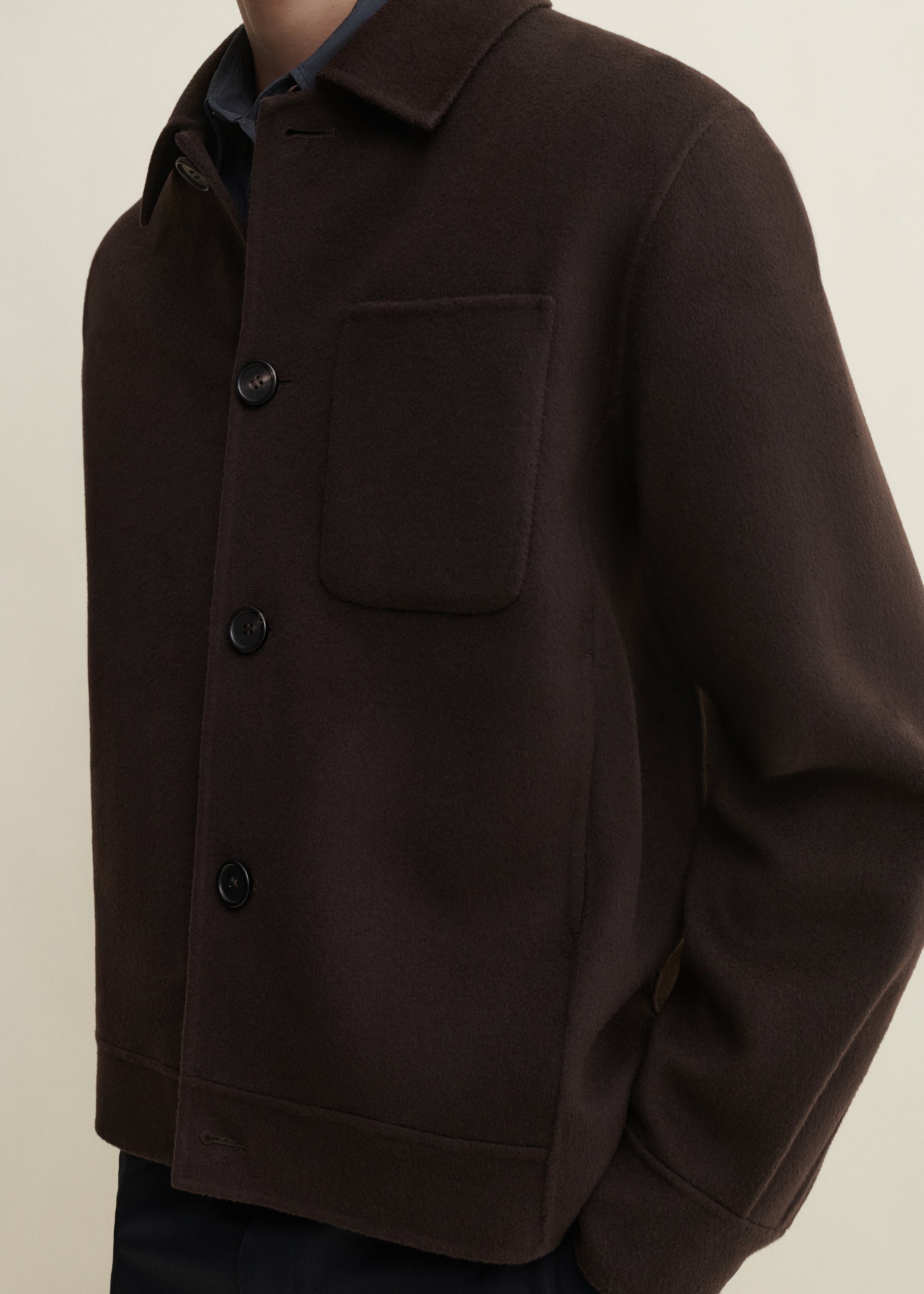 JUR | Straight Wool Jacket | Umber