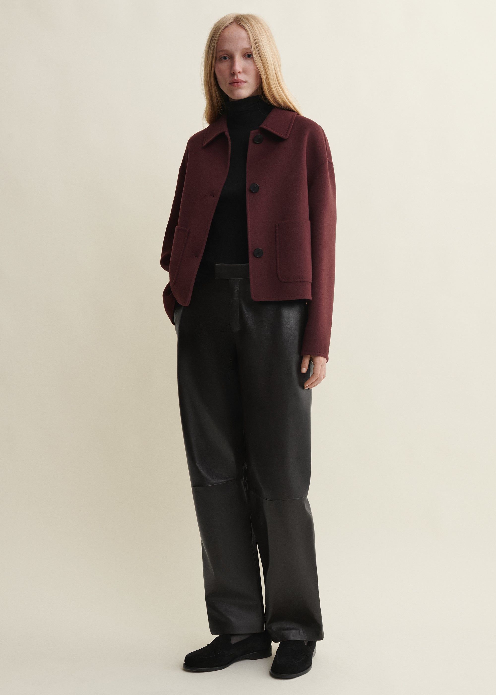 KERRY | Cropped Wool Jacket | Mahogany