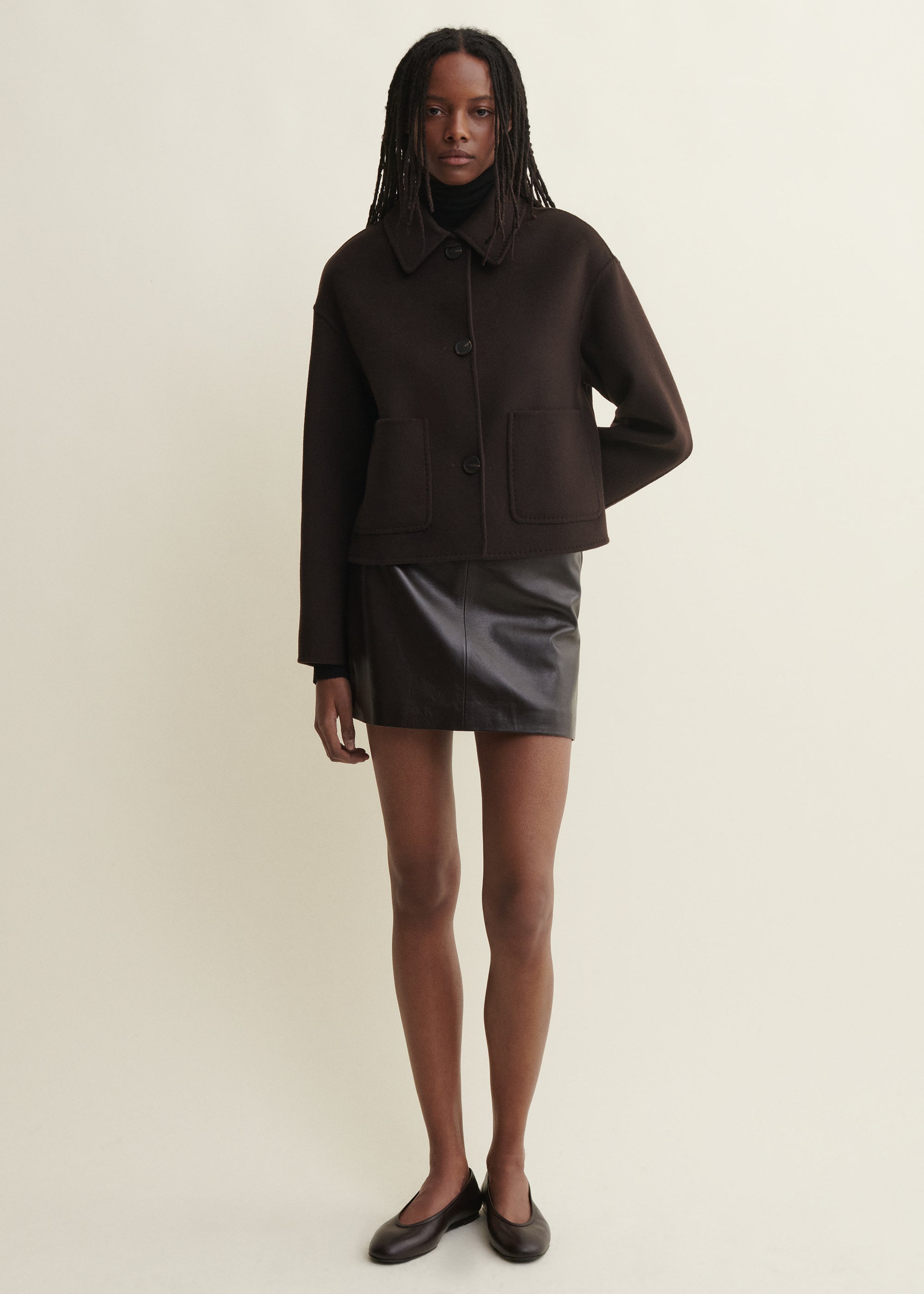 KERRY | Cropped Wool Jacket | Umber