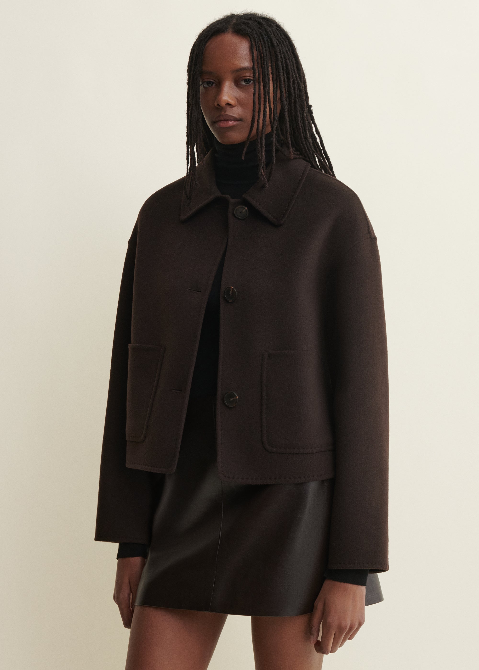 KERRY | Cropped Wool Jacket | Umber