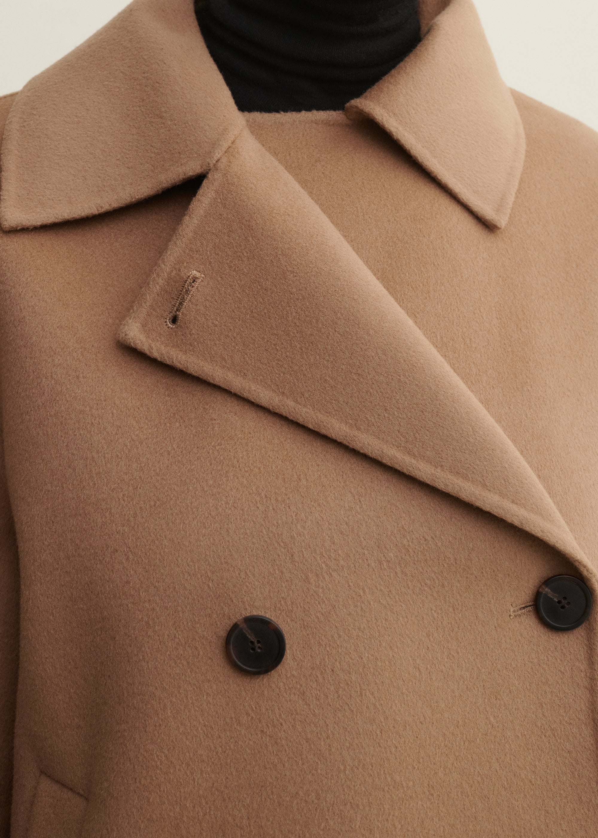 MANILA | Cropped A-line Wool Jacket | Dark Beige