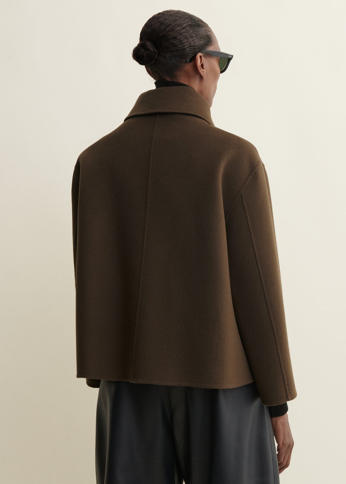 MANILA | Cropped A-line Wool Jacket | Earth Green