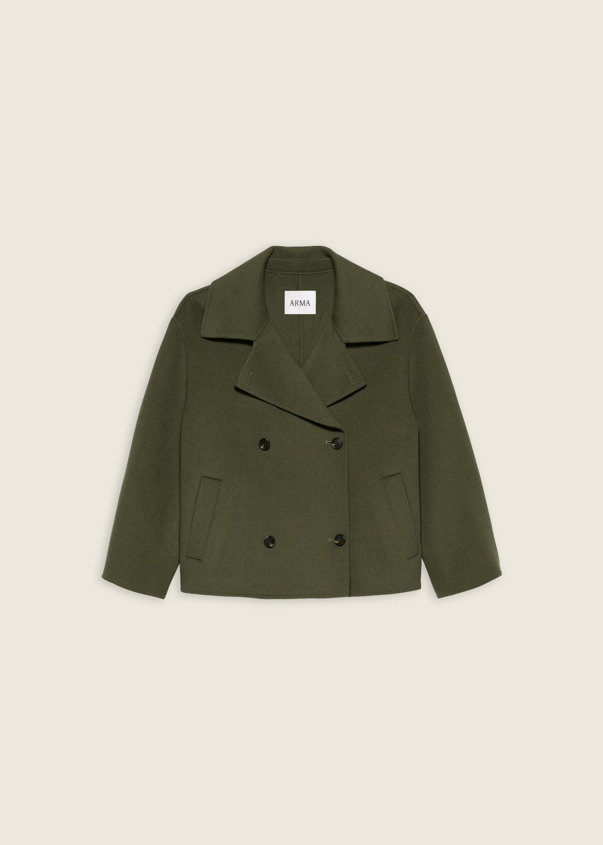 MANILA | Cropped A-line Wool Jacket | Earth Green