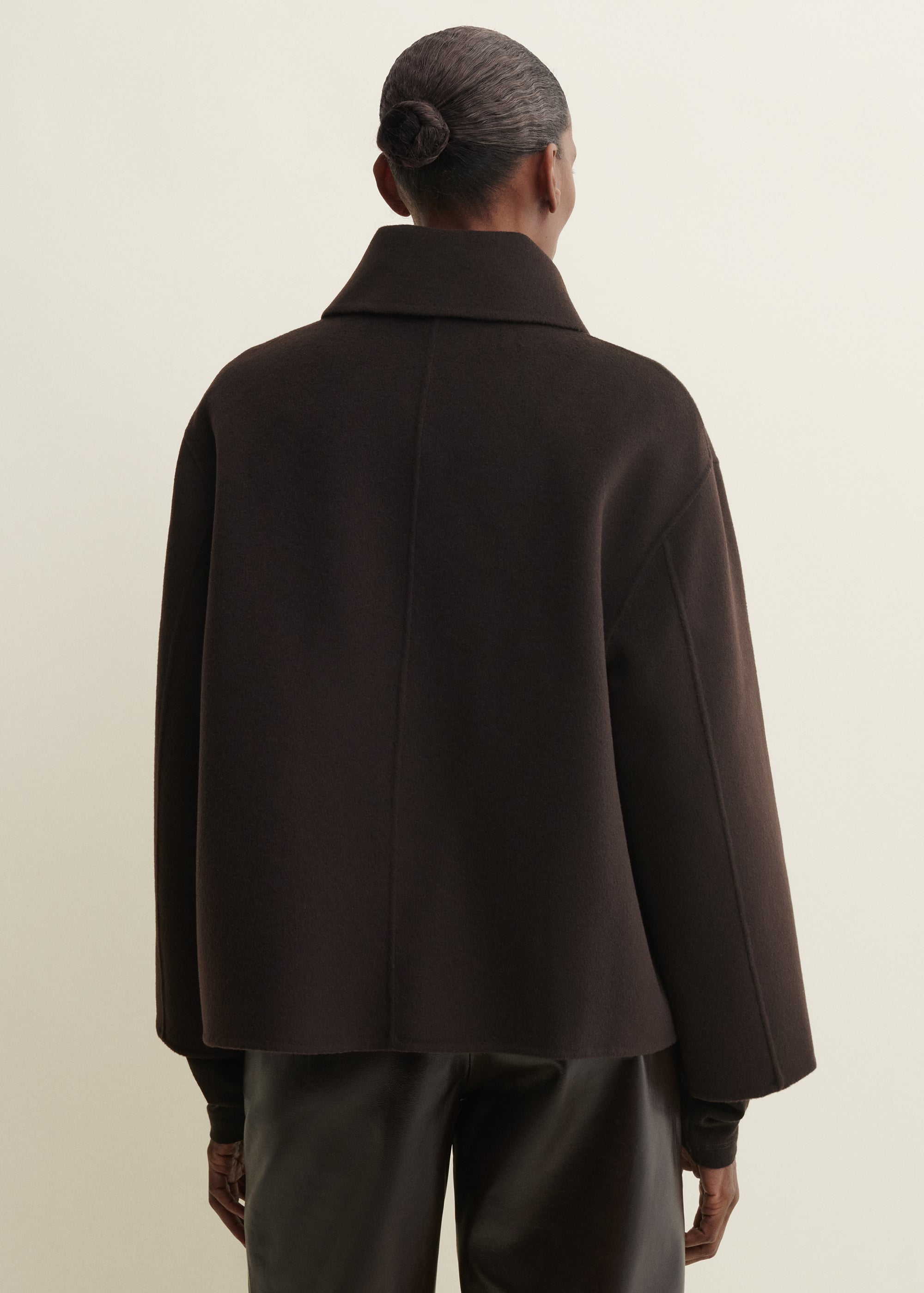 MANILA | Cropped A-line Wool Jacket | Umber
